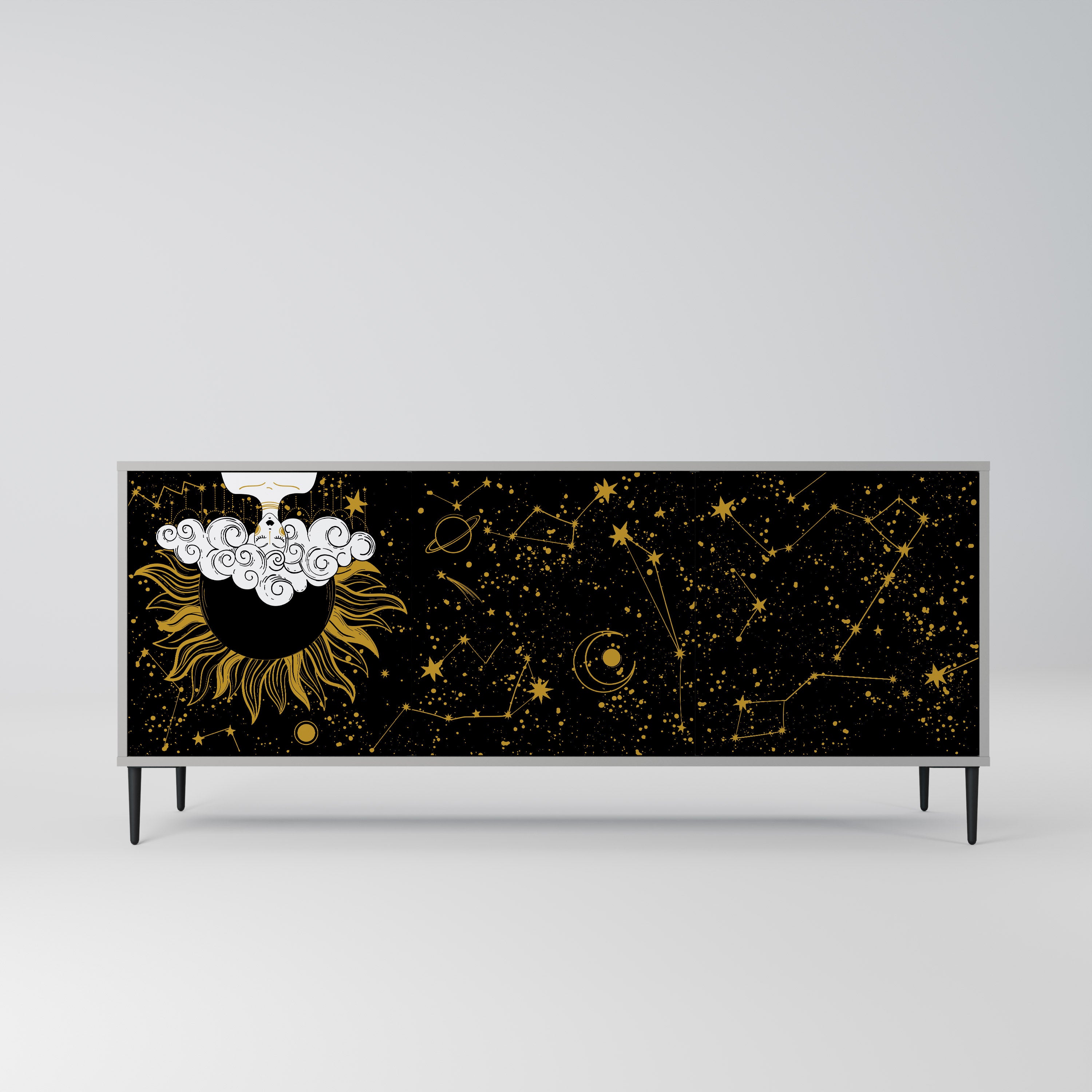 STELLAR CONSTELLATIONS Komoda 3-drzwiowa korpus Szary