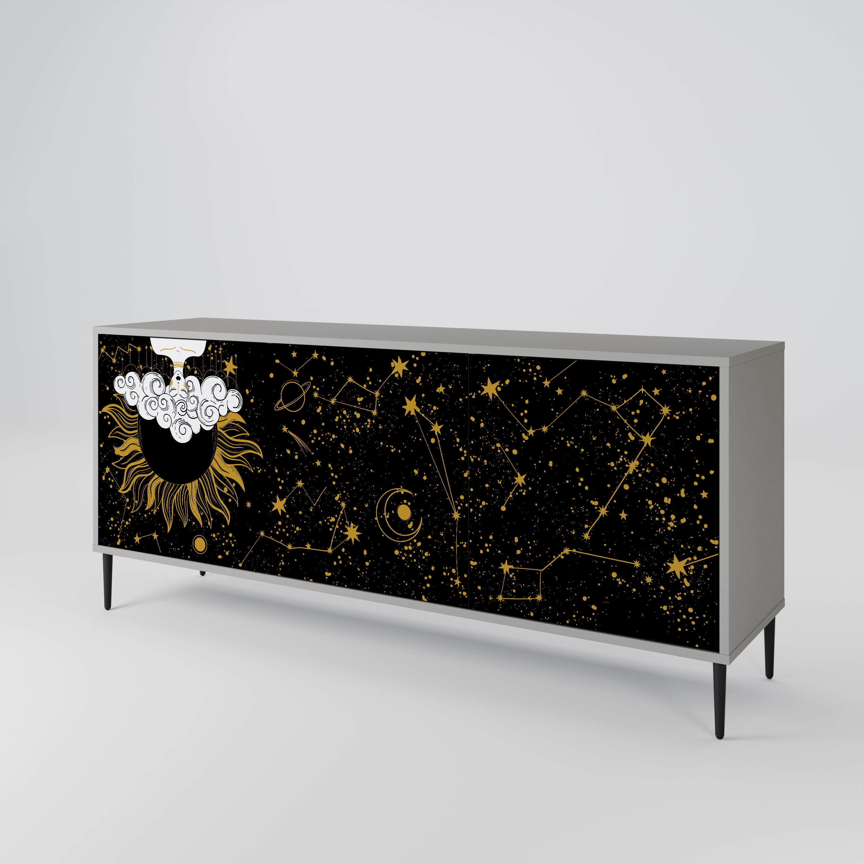 STELLAR CONSTELLATIONS Komoda 3-drzwiowa korpus Szary