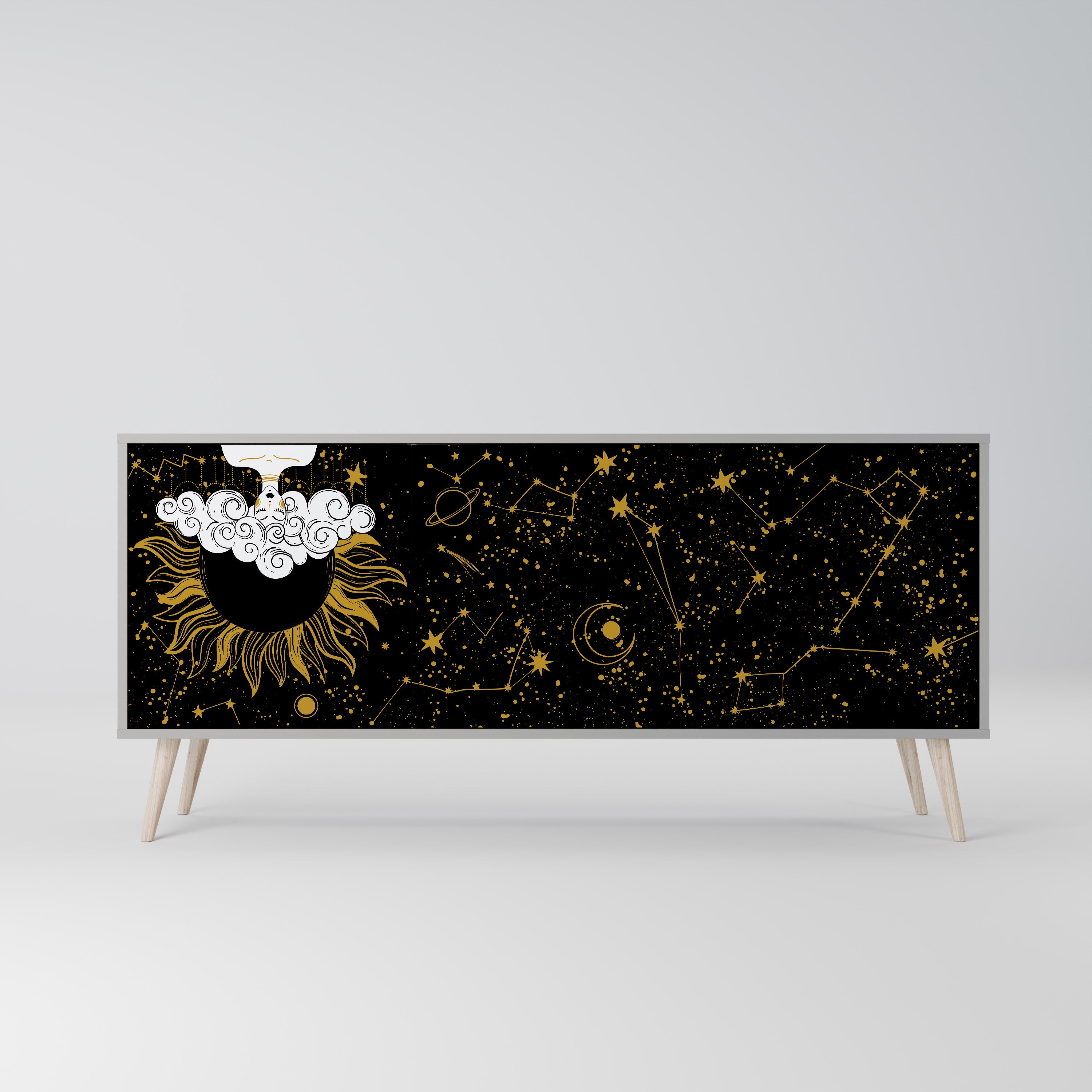 STELLAR CONSTELLATIONS Komoda 3-drzwiowa korpus Szary
