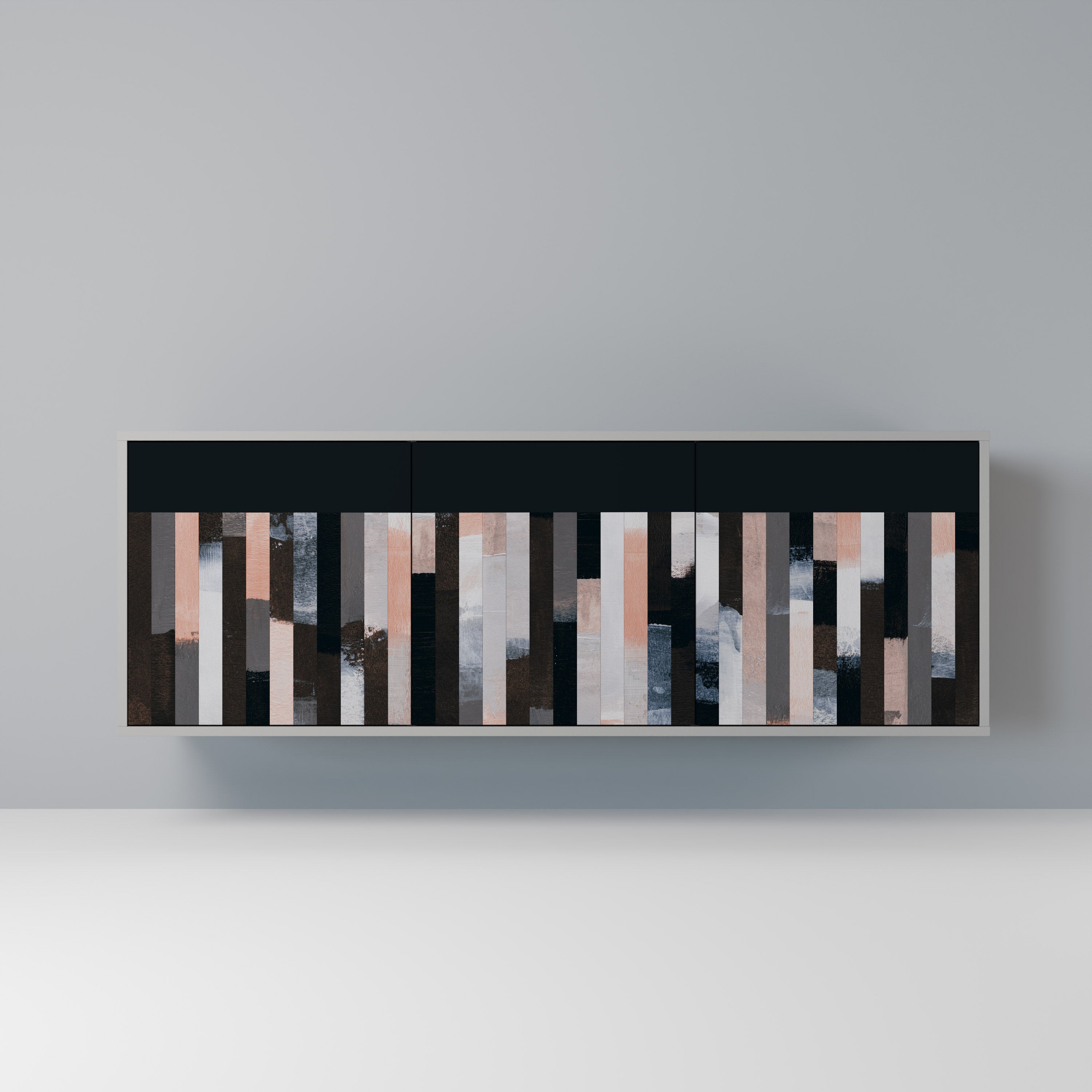 COLLAGE OF RECTANGLES Komoda 3-drzwiowa korpus Szary