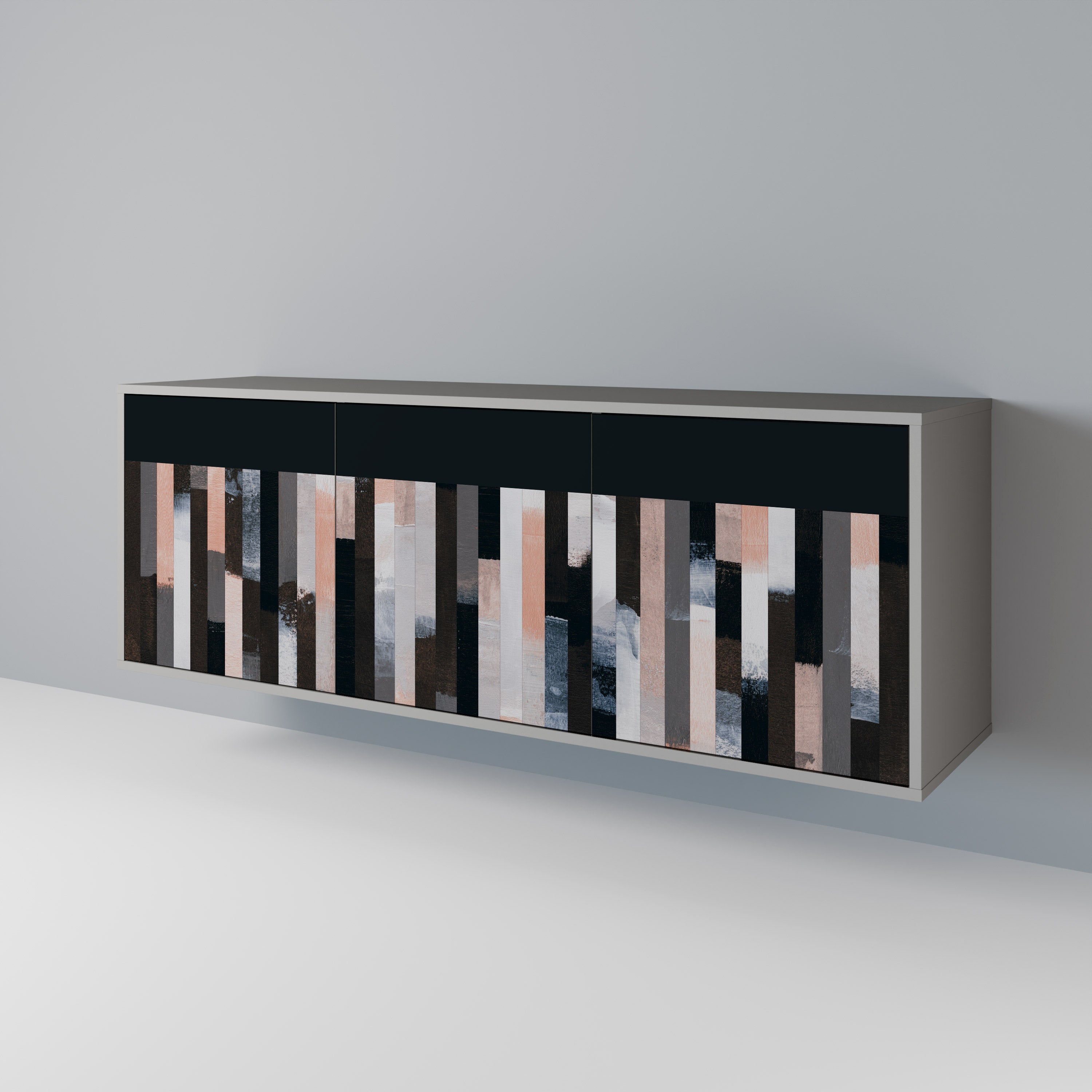 COLLAGE OF RECTANGLES Komoda 3-drzwiowa korpus Szary