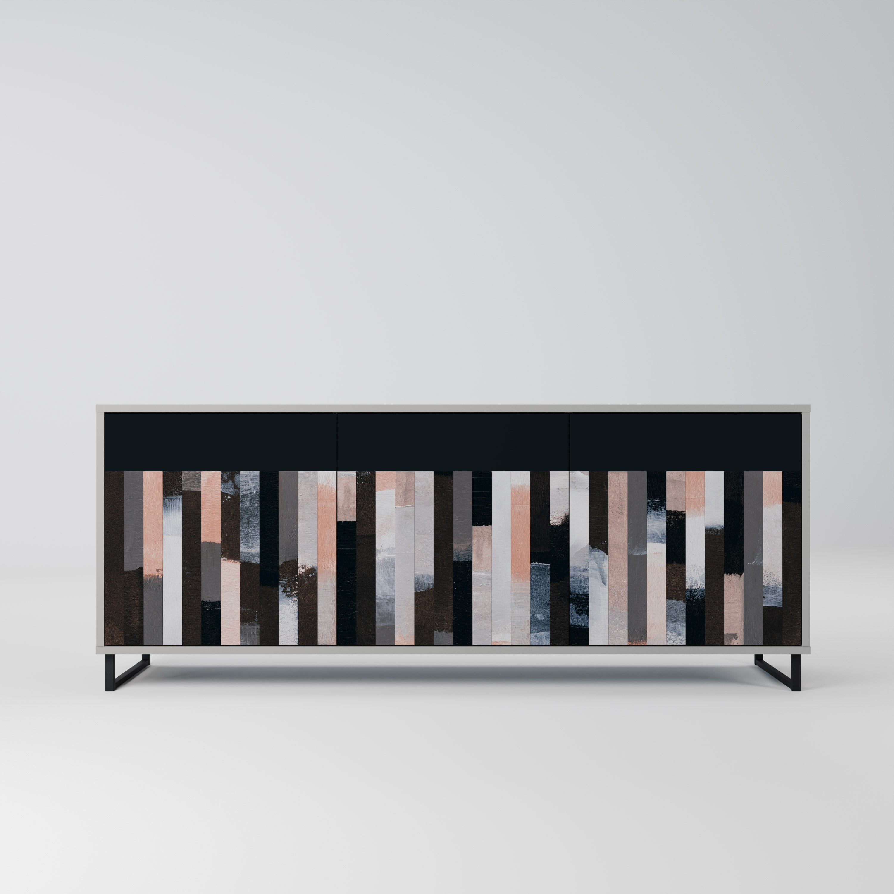 COLLAGE OF RECTANGLES Komoda 3-drzwiowa korpus Szary