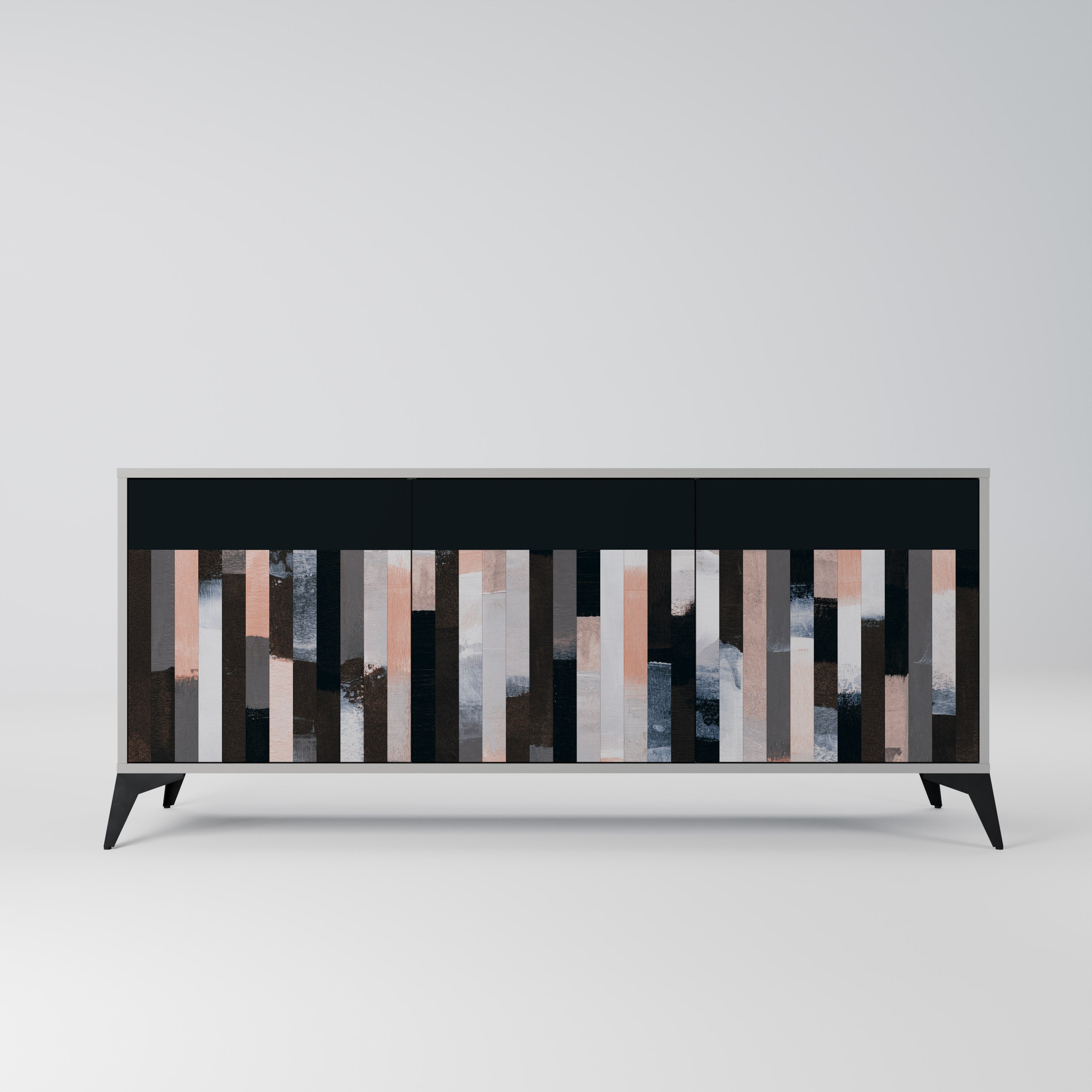 COLLAGE OF RECTANGLES Komoda 3-drzwiowa korpus Szary