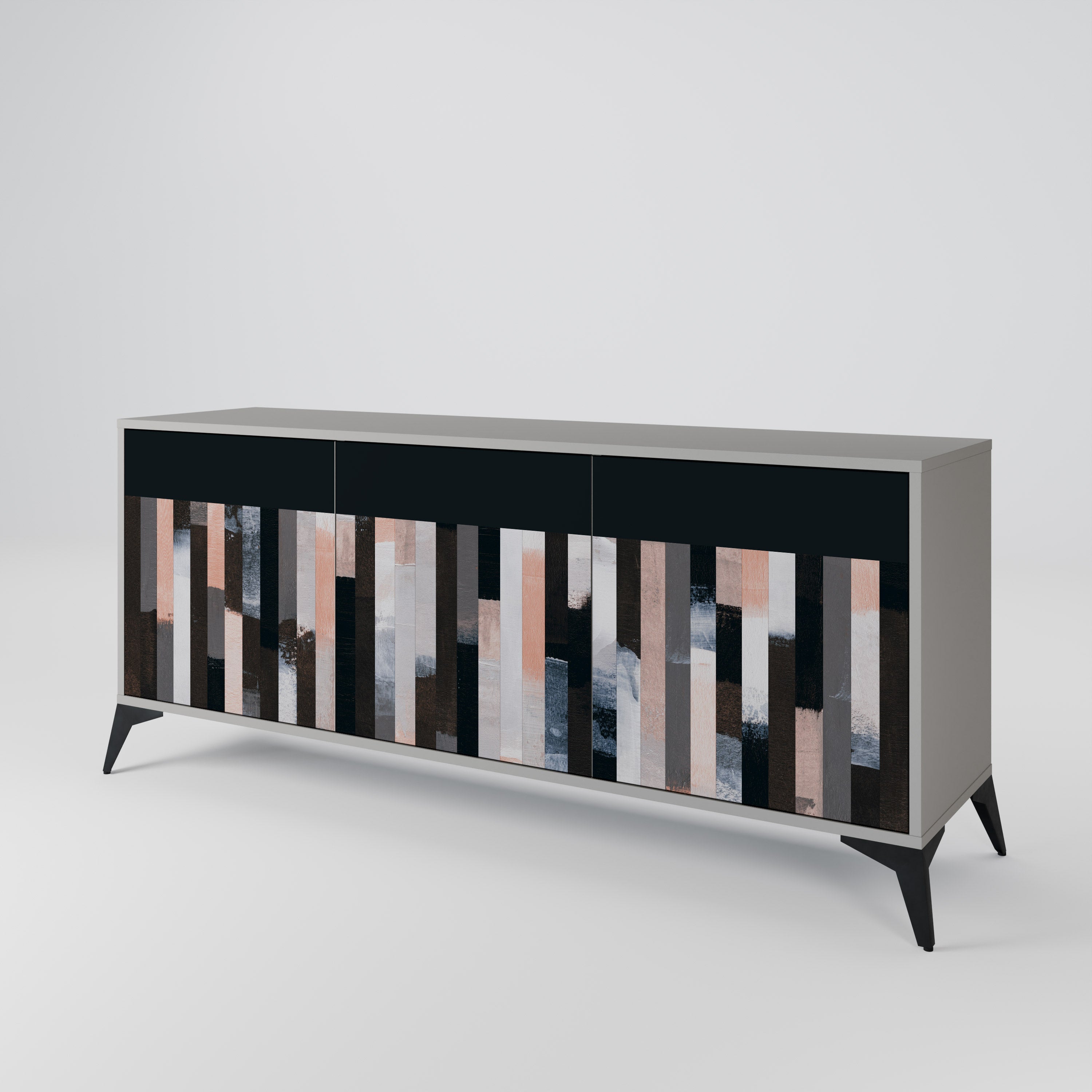 COLLAGE OF RECTANGLES Komoda 3-drzwiowa korpus Szary