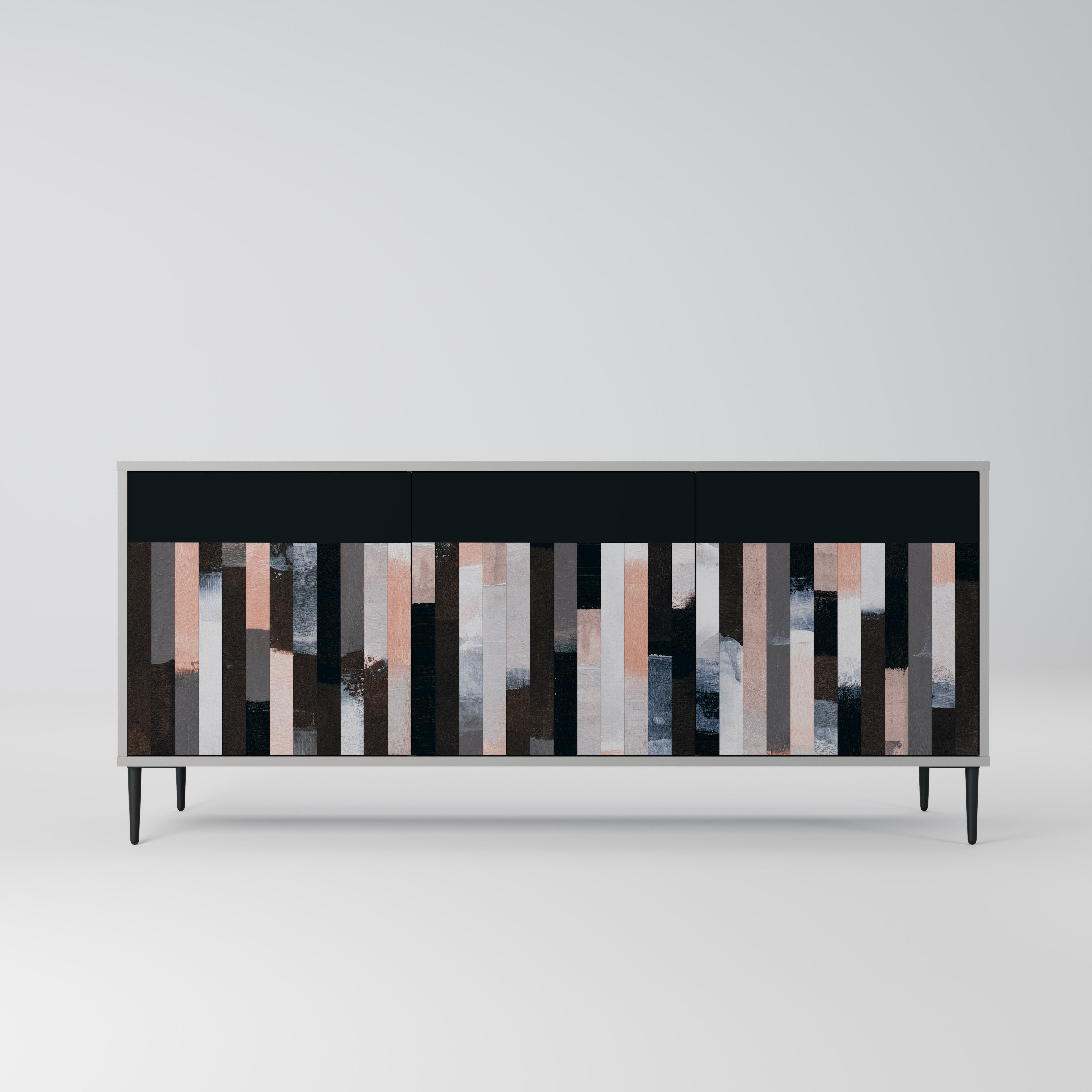 COLLAGE OF RECTANGLES Komoda 3-drzwiowa korpus Szary