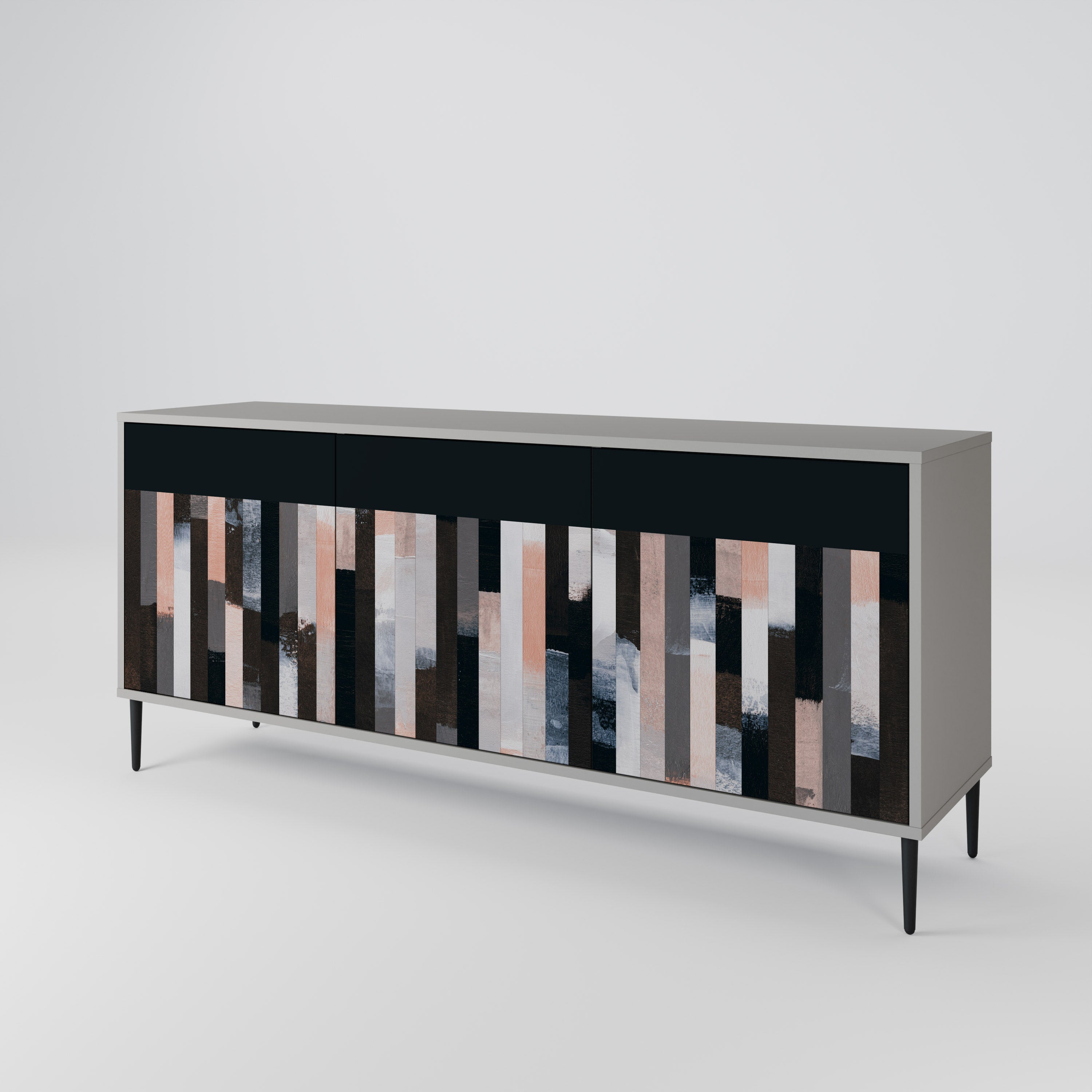 COLLAGE OF RECTANGLES Komoda 3-drzwiowa korpus Szary