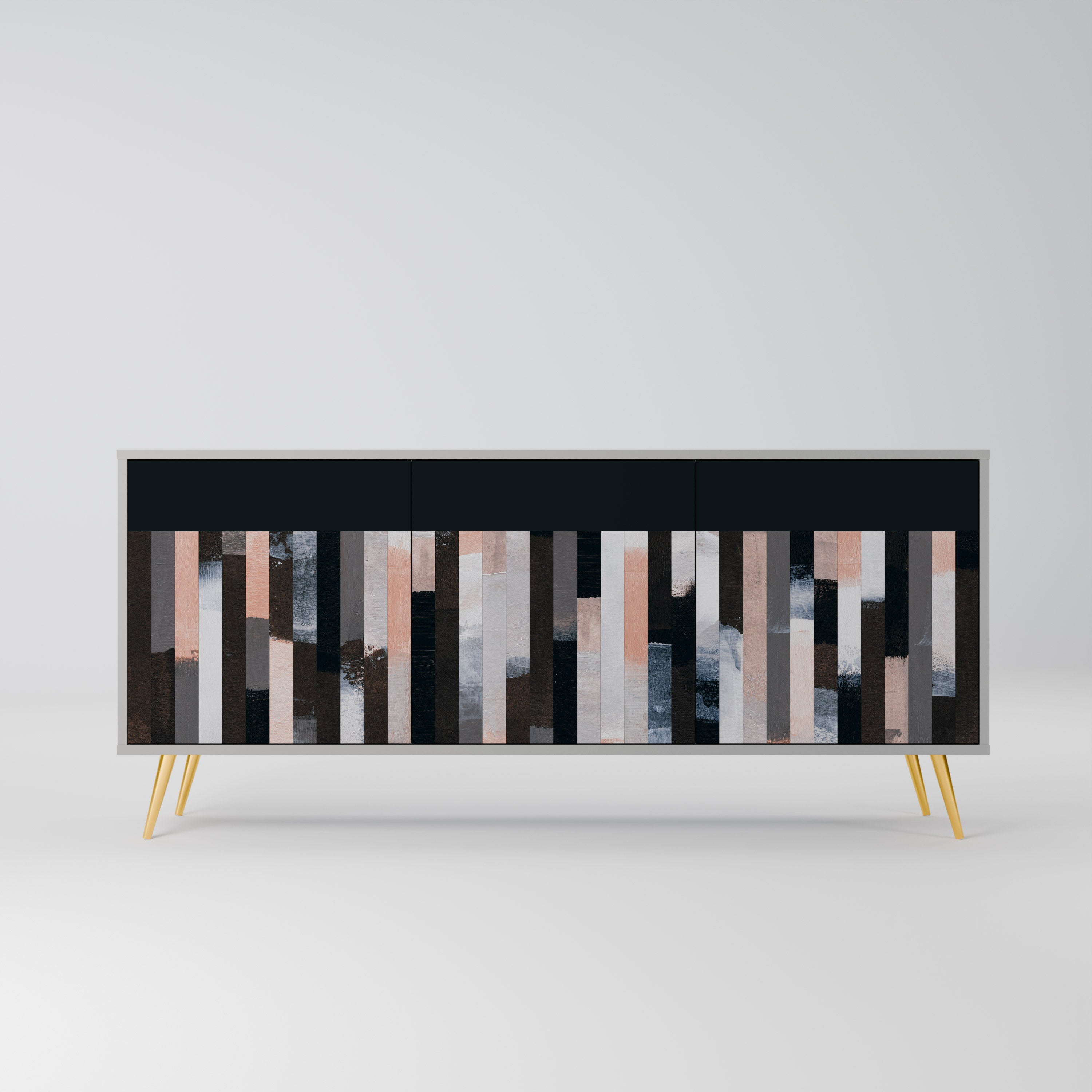 COLLAGE OF RECTANGLES Komoda 3-drzwiowa korpus Szary