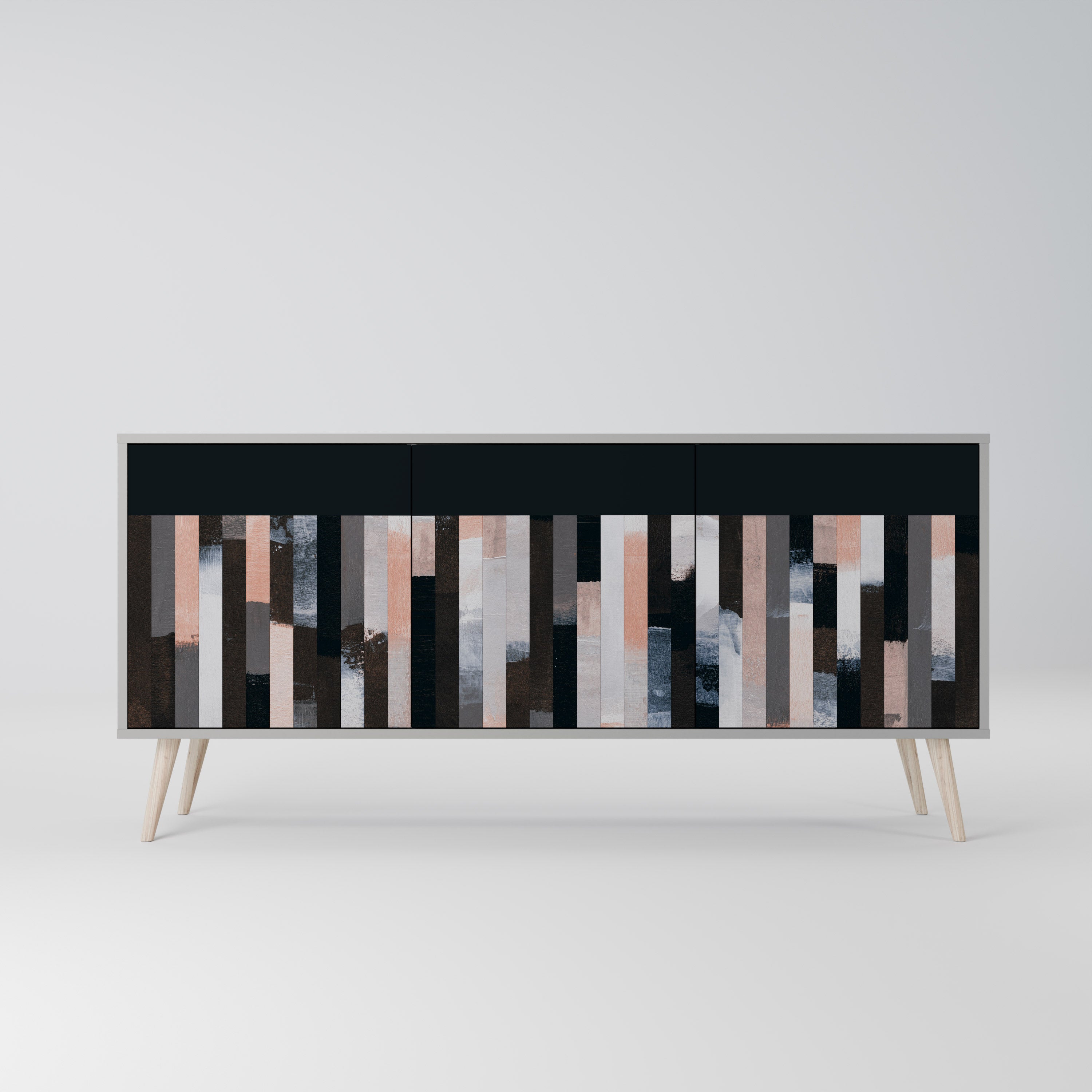 COLLAGE OF RECTANGLES Komoda 3-drzwiowa korpus Szary