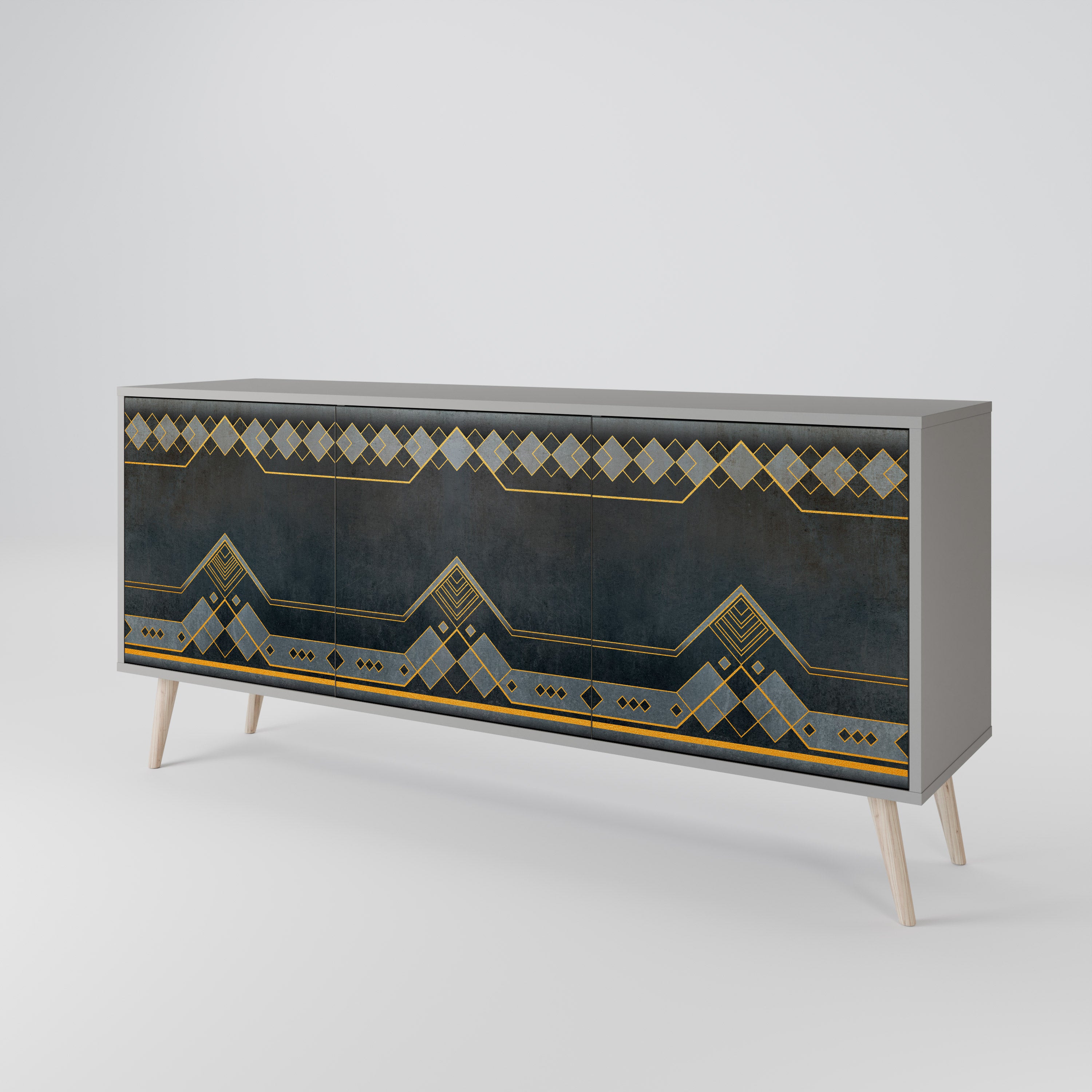 ROYAL ORDINARINESS Komoda 3-drzwiowa korpus Szary