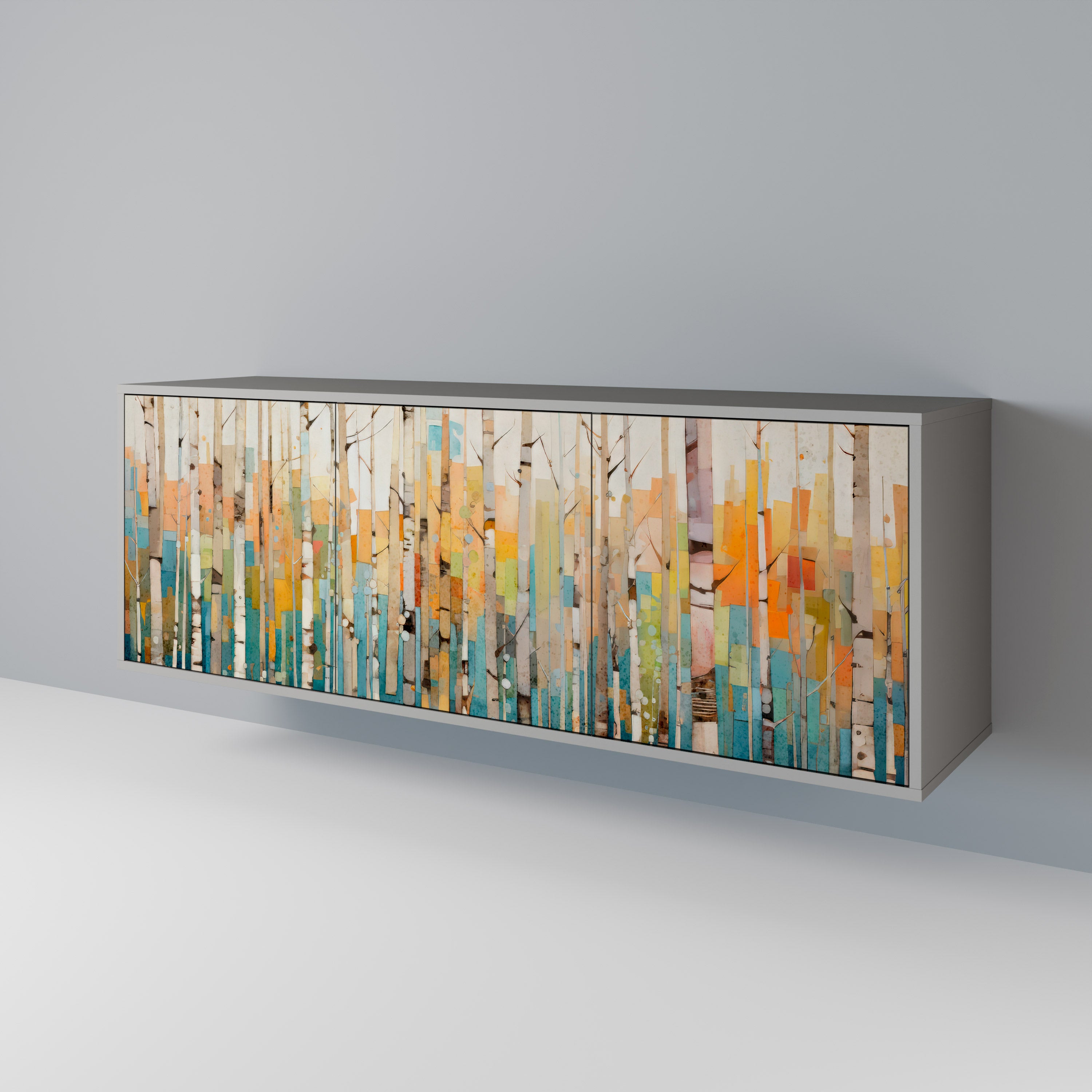 BIRCH KALEIDOSCOPE Komoda 3-drzwiowa korpus Szary