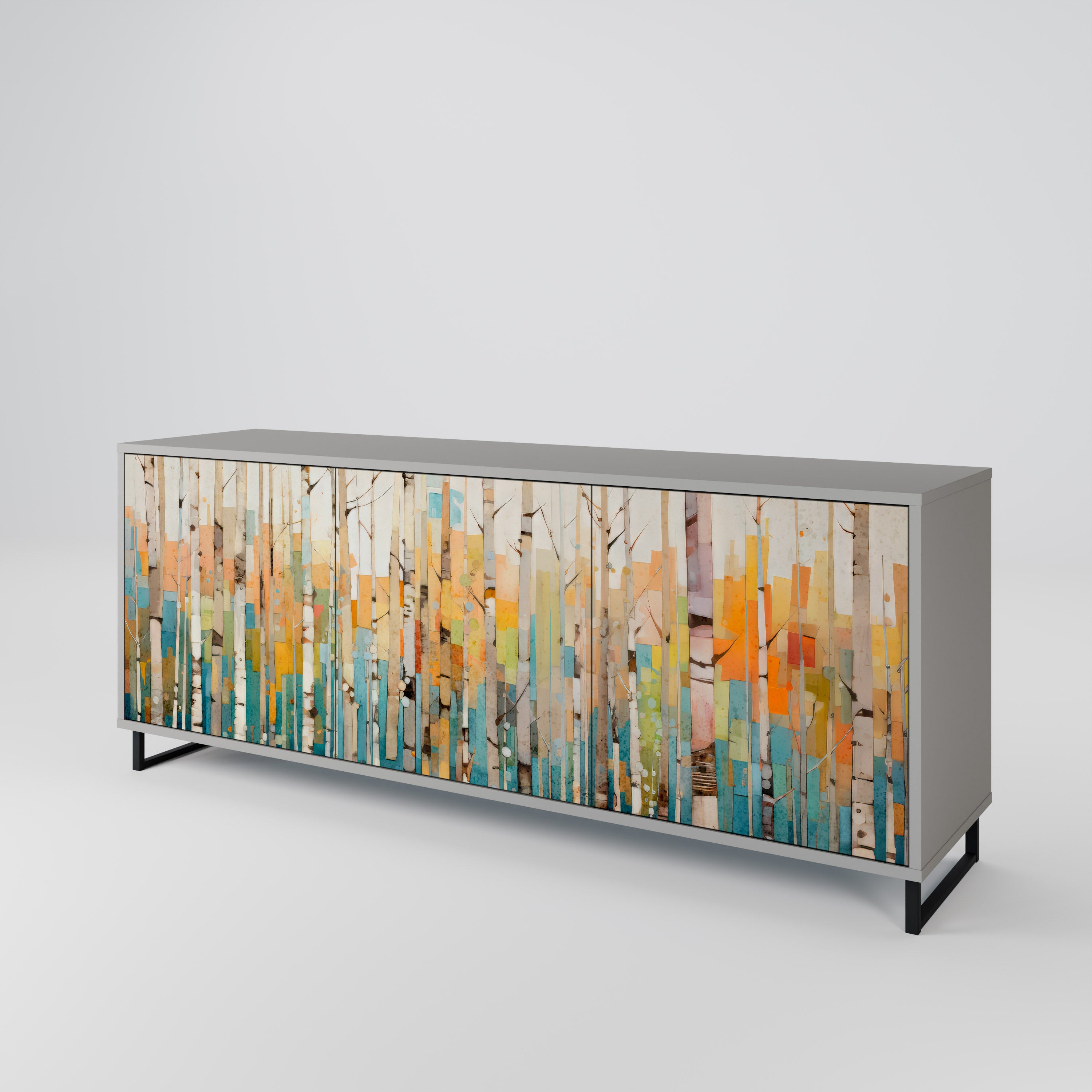 BIRCH KALEIDOSCOPE Komoda 3-drzwiowa korpus Szary