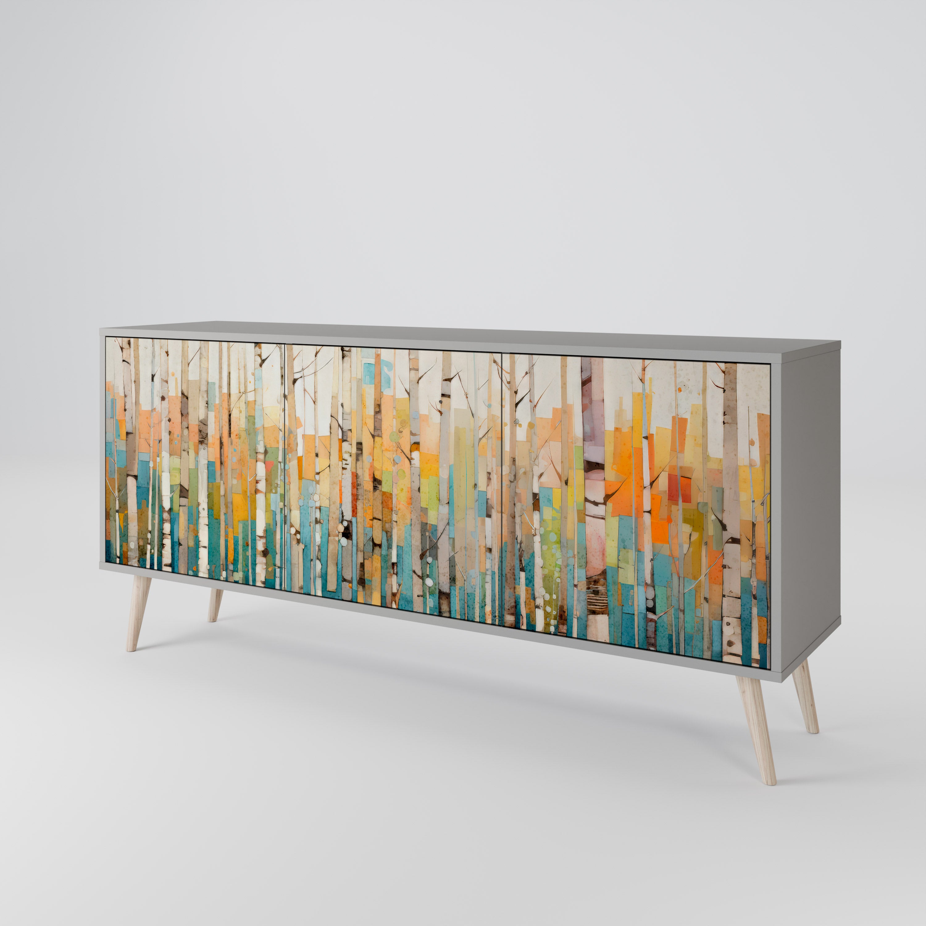 BIRCH KALEIDOSCOPE Komoda 3-drzwiowa korpus Szary