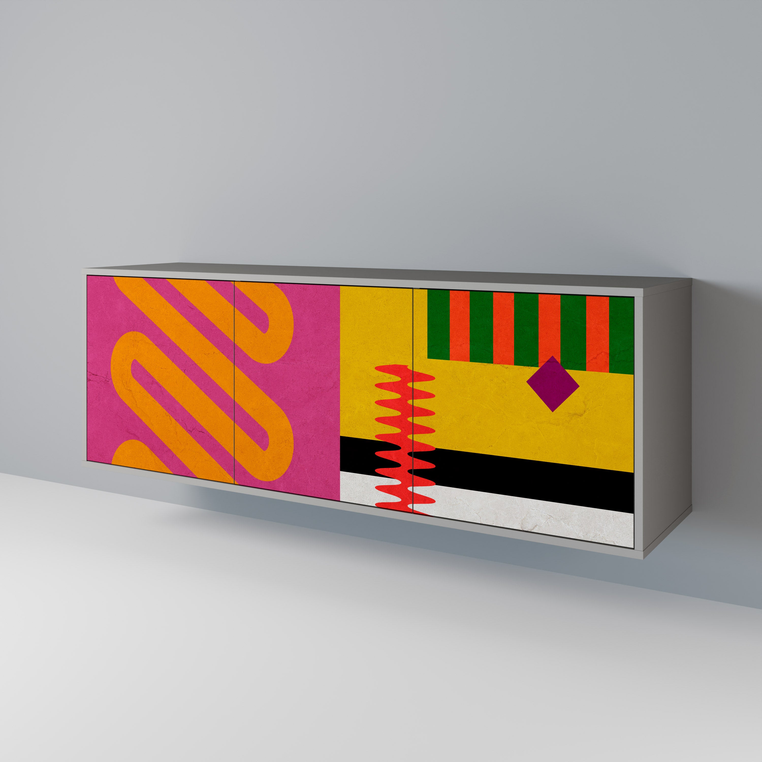 VIVID ART Komoda 3-drzwiowa korpus Szary