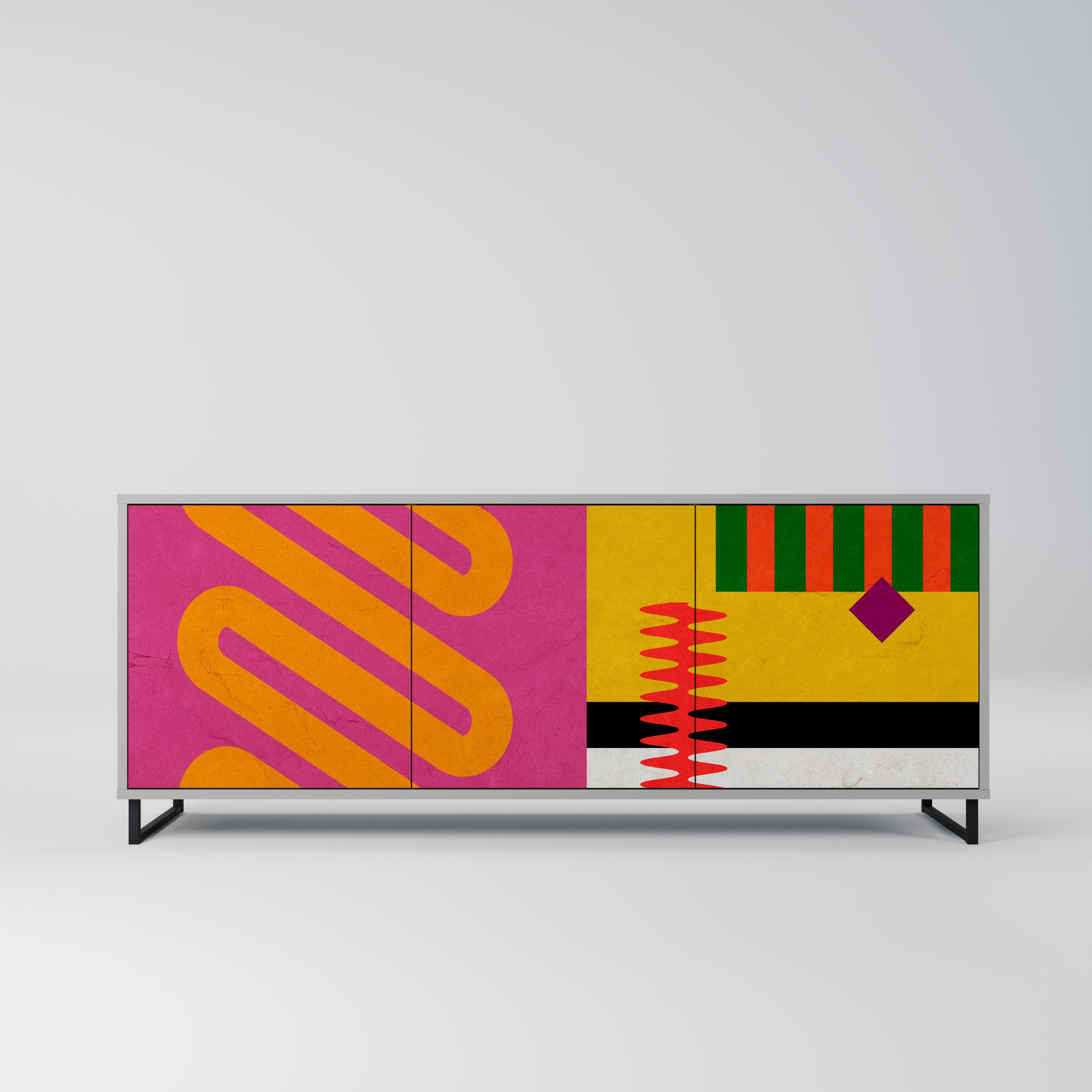 VIVID ART Komoda 3-drzwiowa korpus Szary