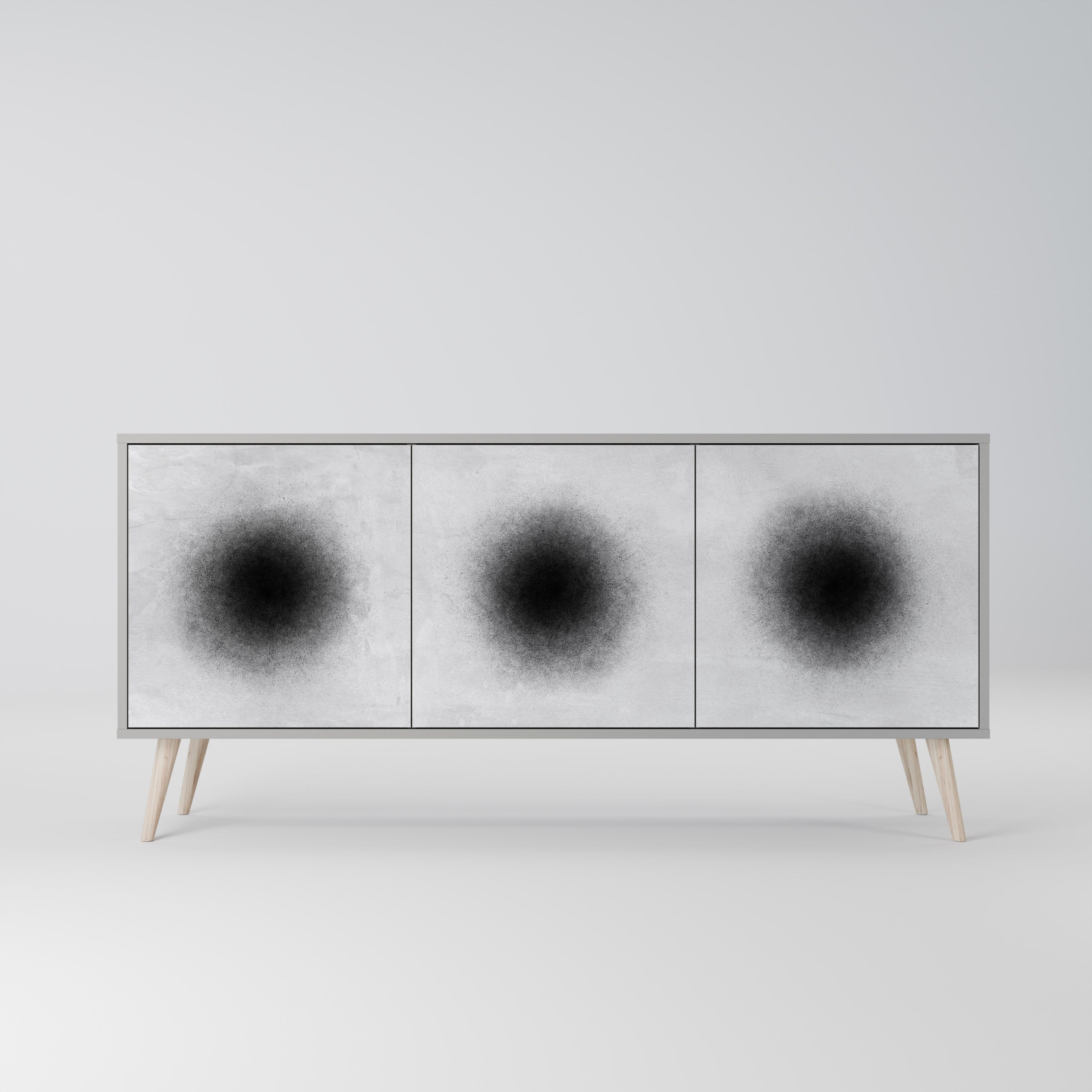 BLACK HOLE Komoda 3-drzwiowa korpus Szary