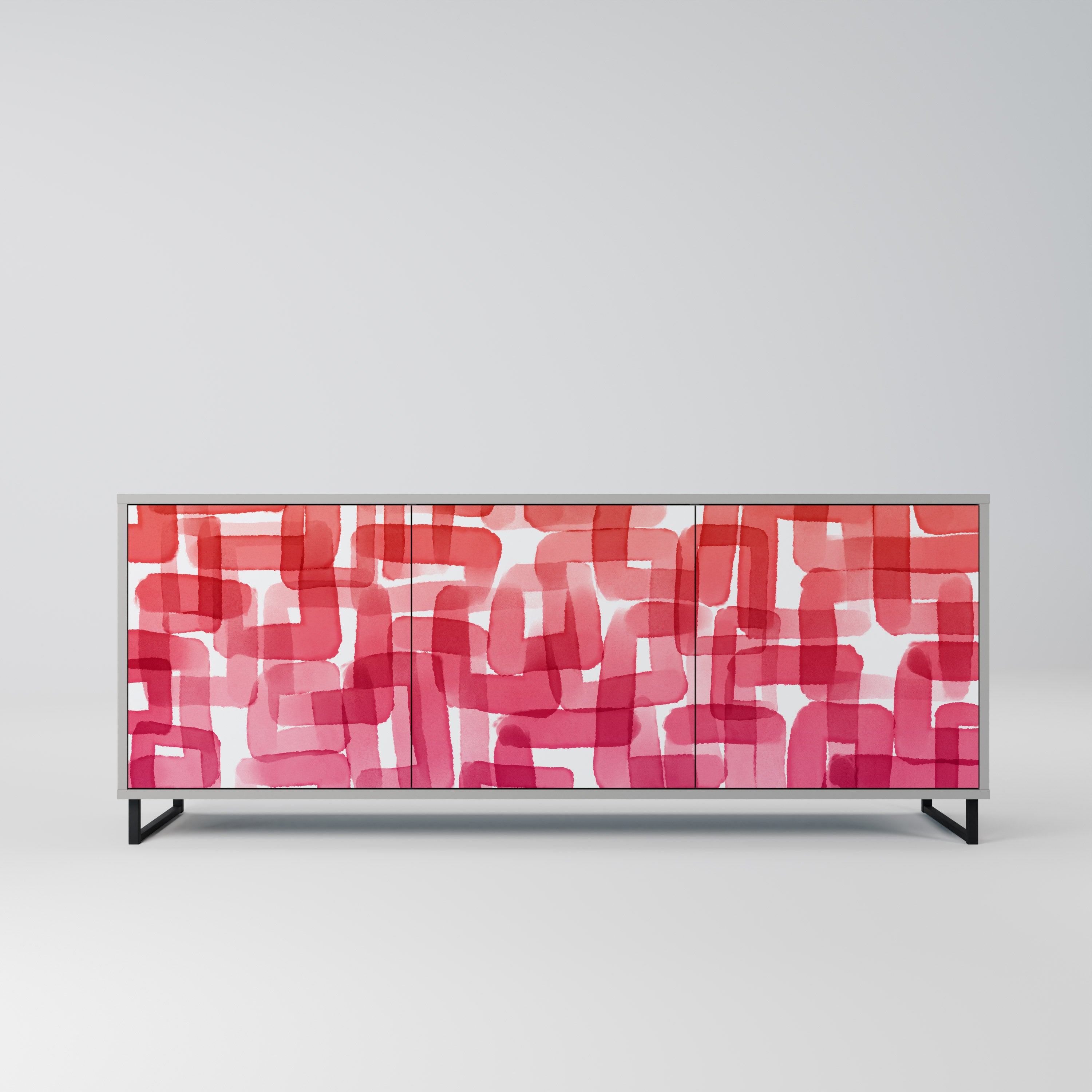 KALEIDOSCOPIC CUBISM Komoda 3-drzwiowa korpus Szary