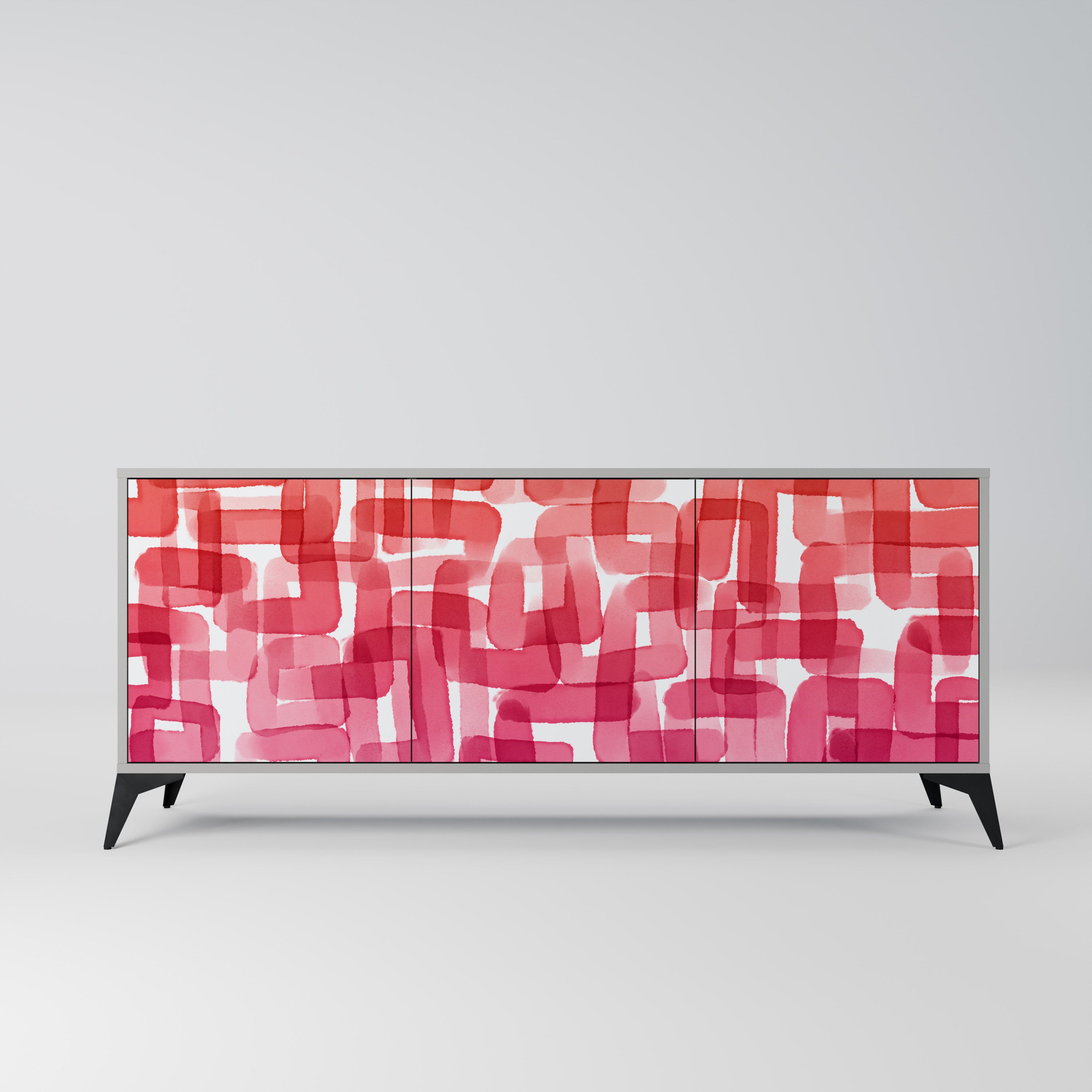 KALEIDOSCOPIC CUBISM Komoda 3-drzwiowa korpus Szary