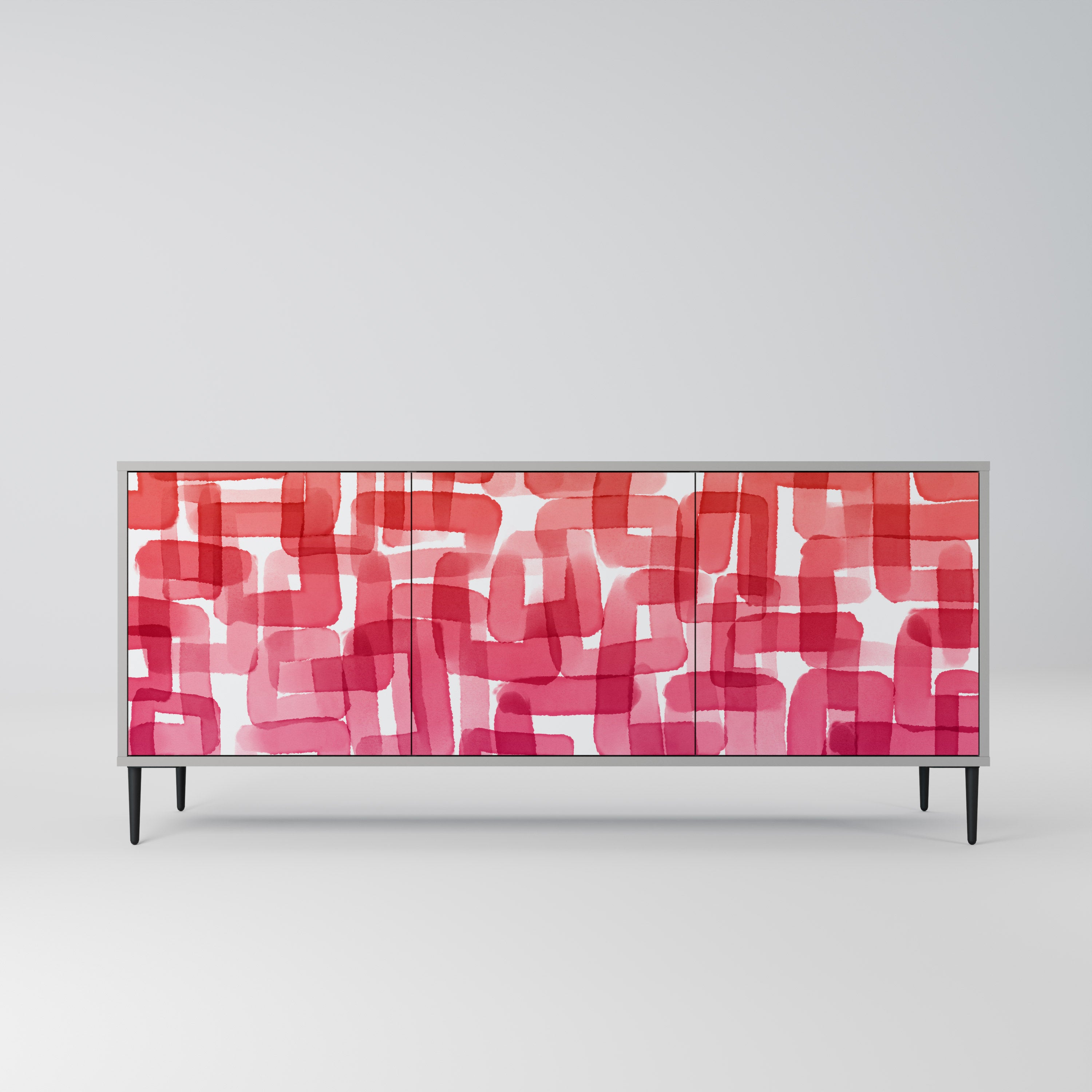 KALEIDOSCOPIC CUBISM Komoda 3-drzwiowa korpus Szary