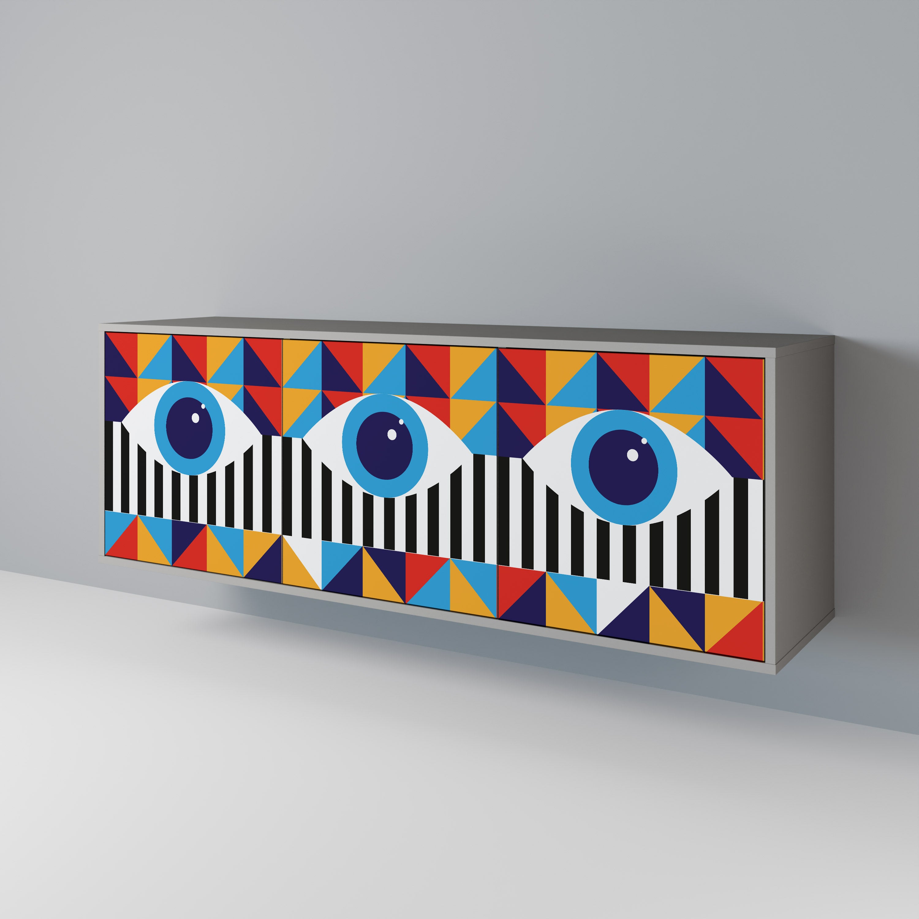 ABSTRACTION AND GEOMETRY Komoda 3-drzwiowa korpus Szary