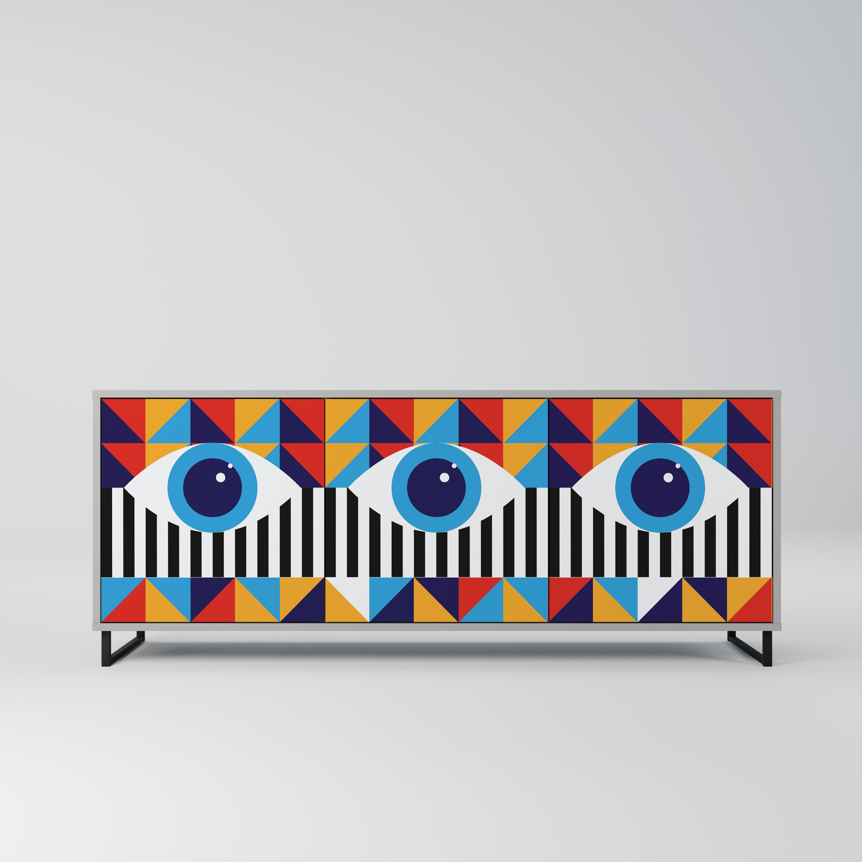 ABSTRACTION AND GEOMETRY Komoda 3-drzwiowa korpus Szary