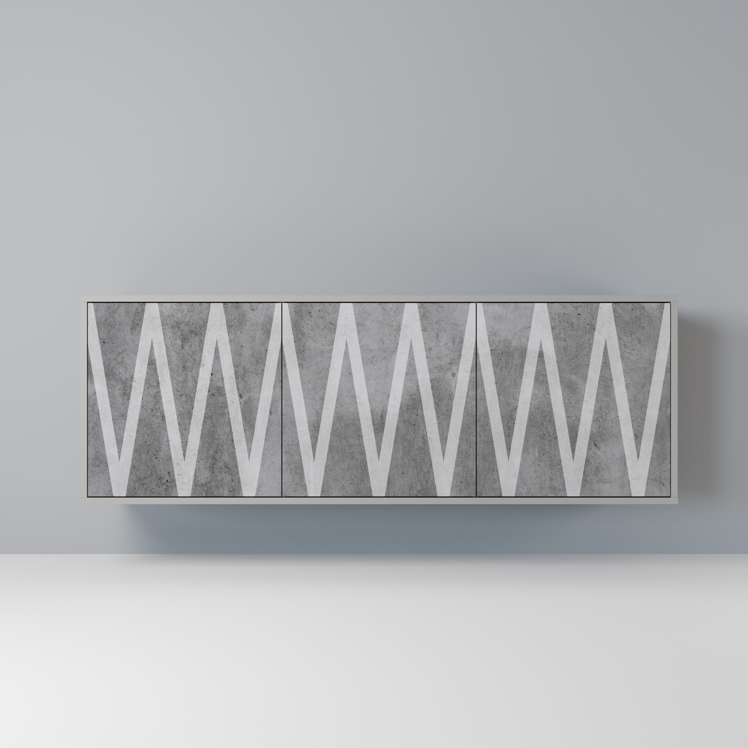 SOLID ZIG ZAG Komoda 3-drzwiowa korpus Szary