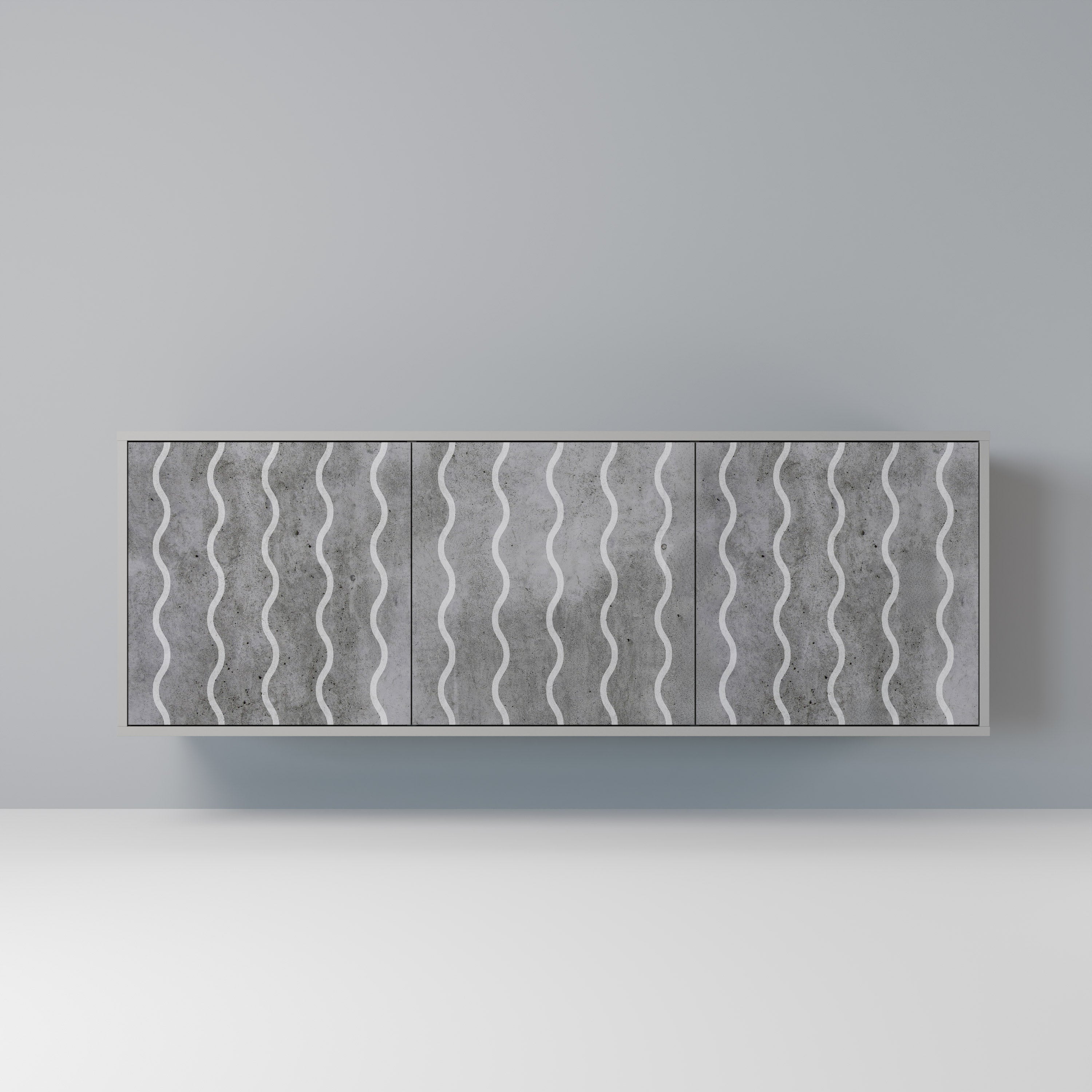 WAVES OF CONCRETE Komoda 3-drzwiowa korpus Szary