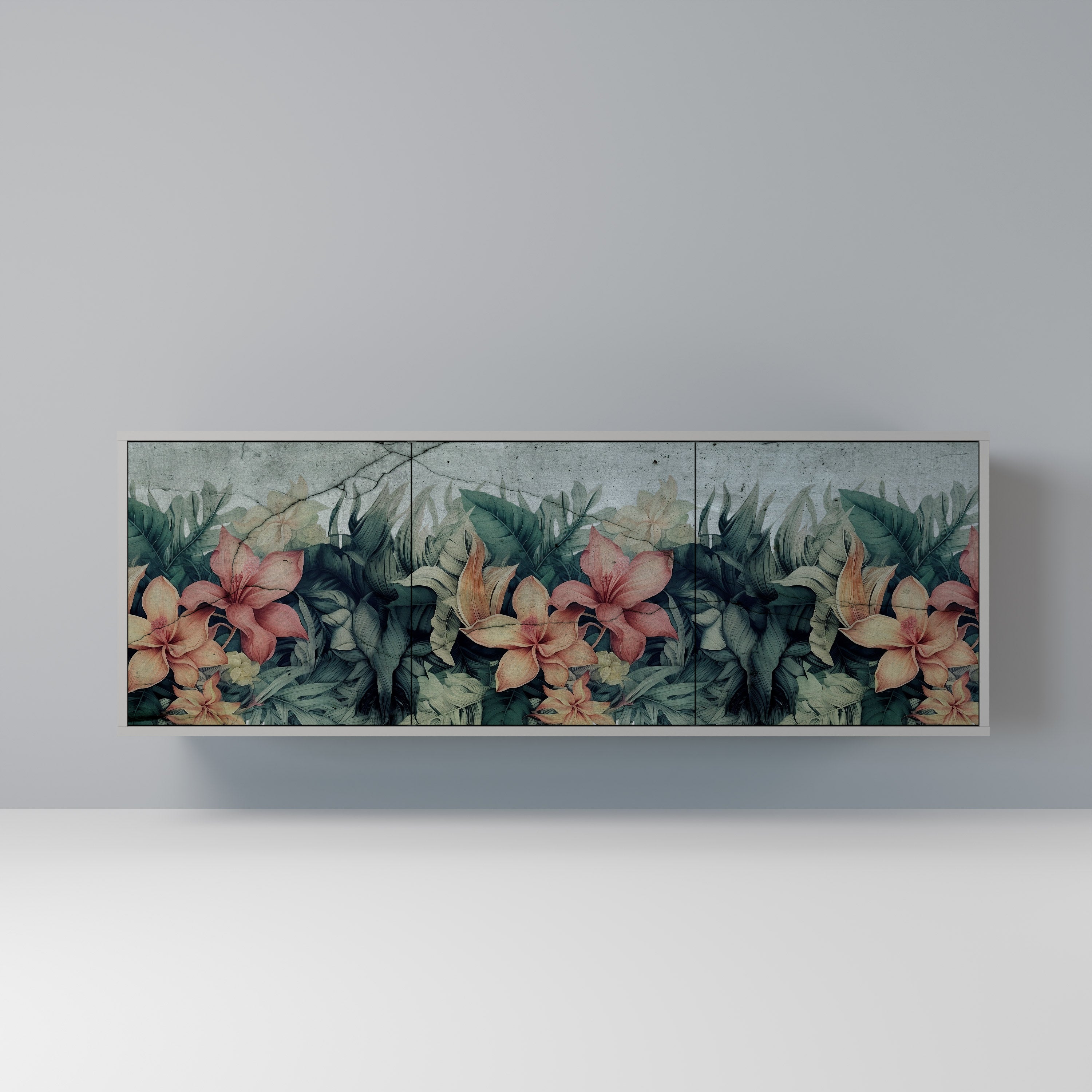 HEAVENLY BLOOM Komoda 3-drzwiowa korpus Szary