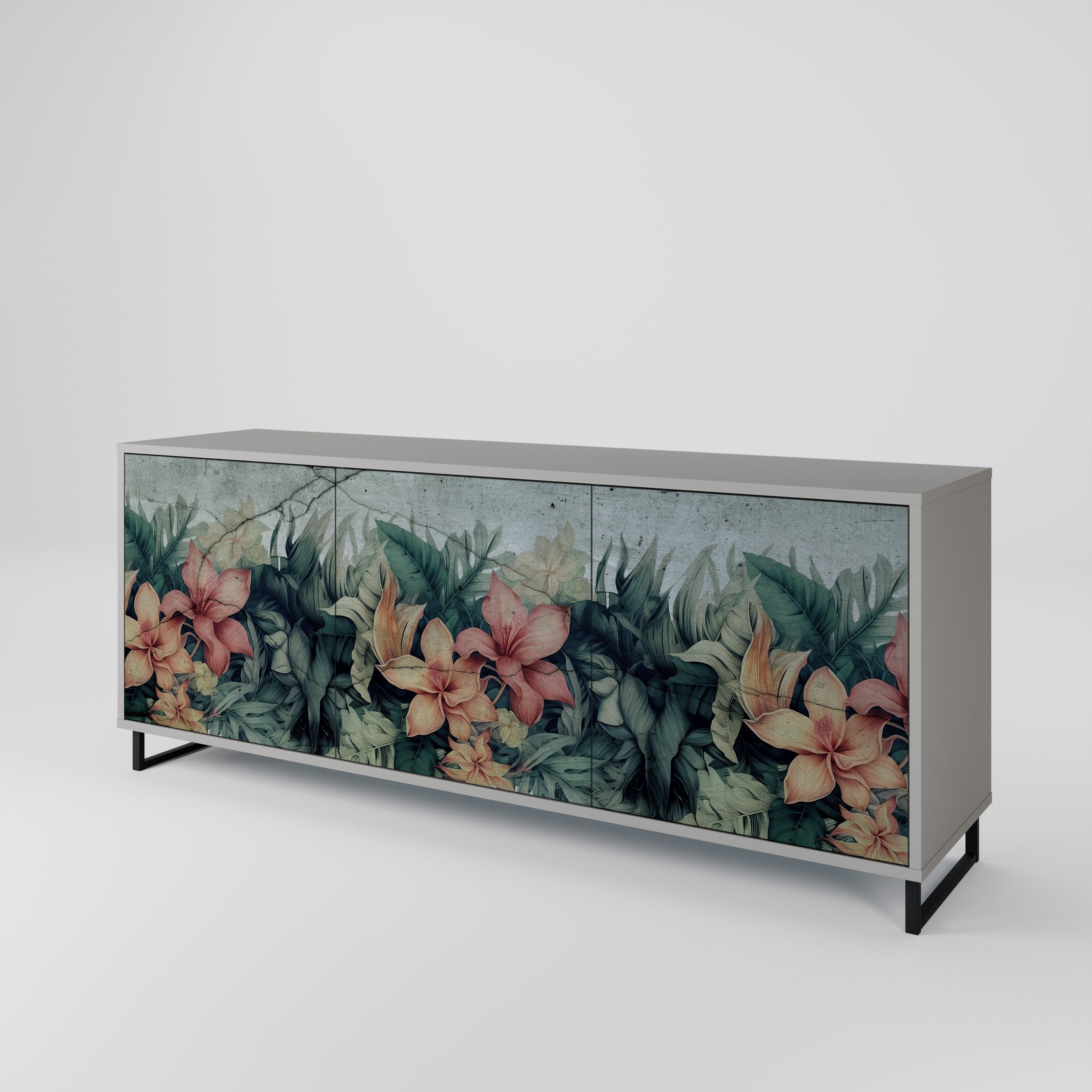 HEAVENLY BLOOM Komoda 3-drzwiowa korpus Szary