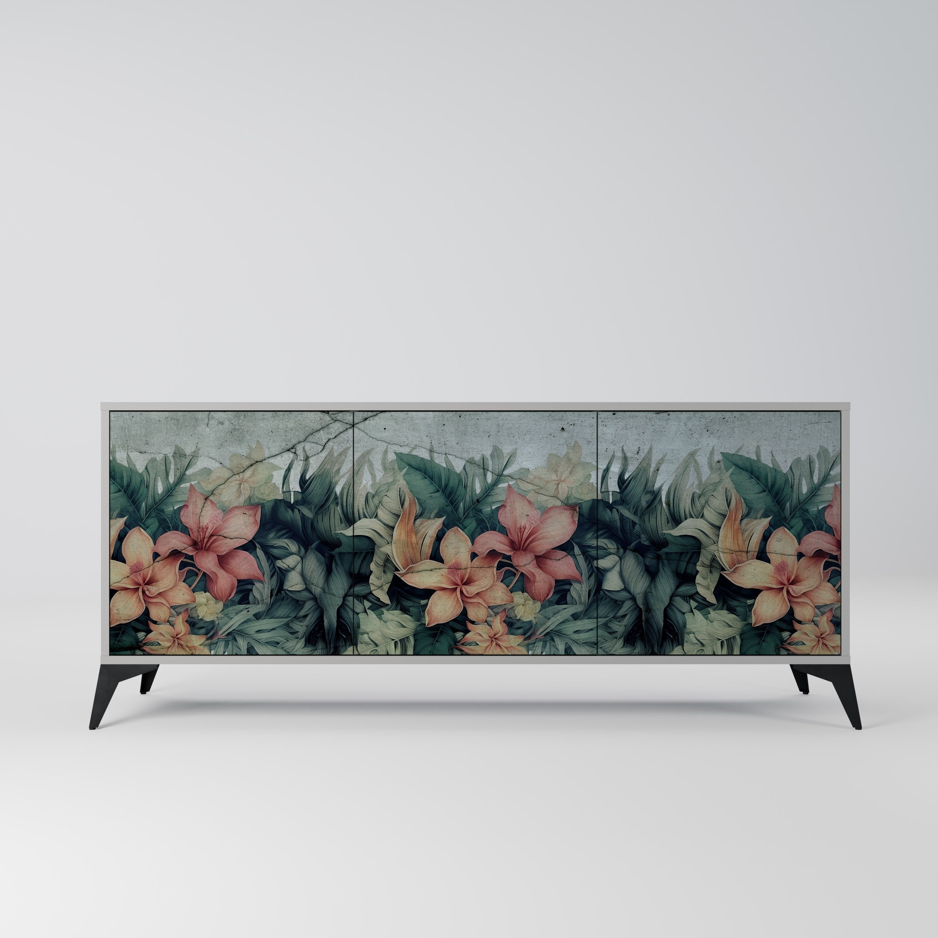 HEAVENLY BLOOM Komoda 3-drzwiowa korpus Szary