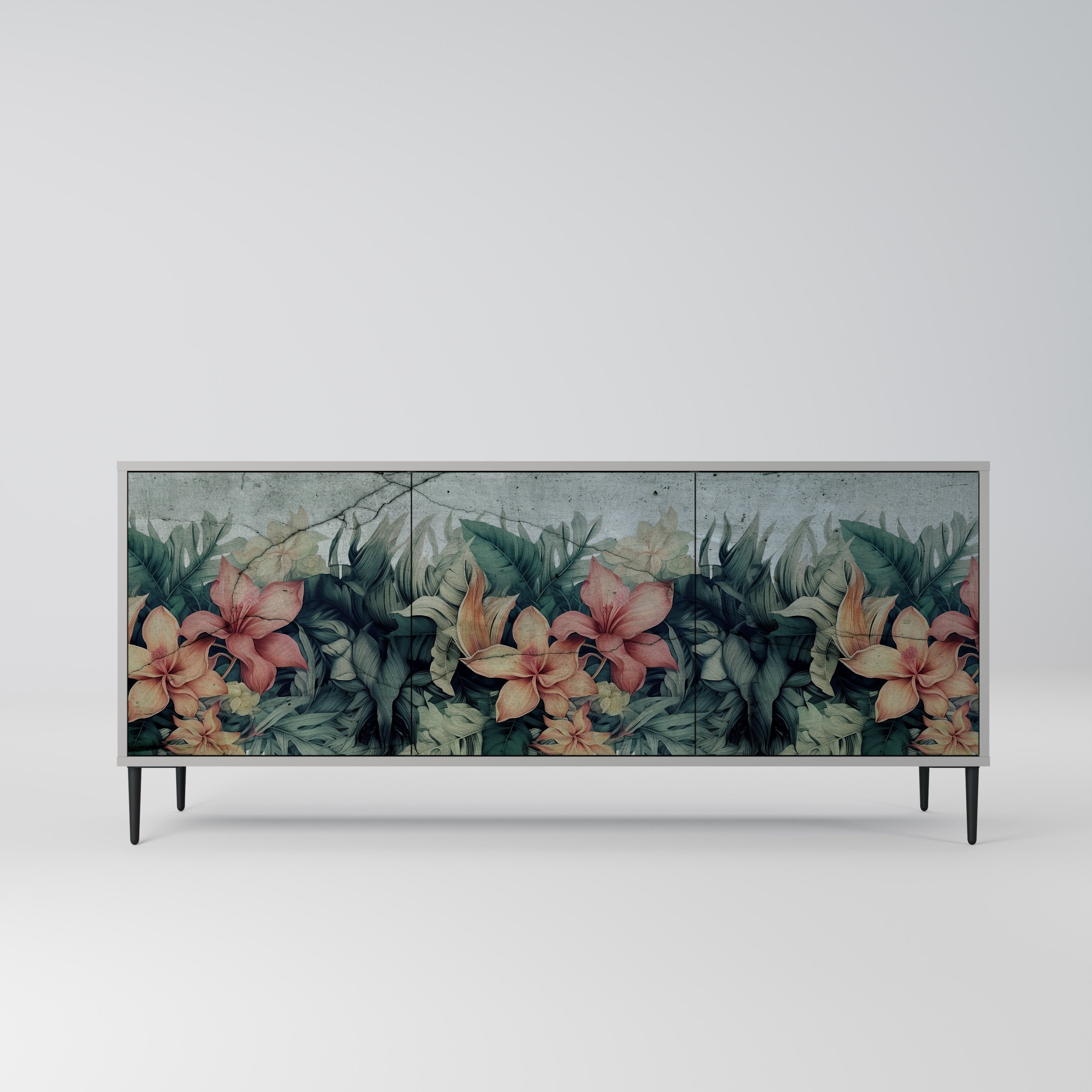 HEAVENLY BLOOM Komoda 3-drzwiowa korpus Szary