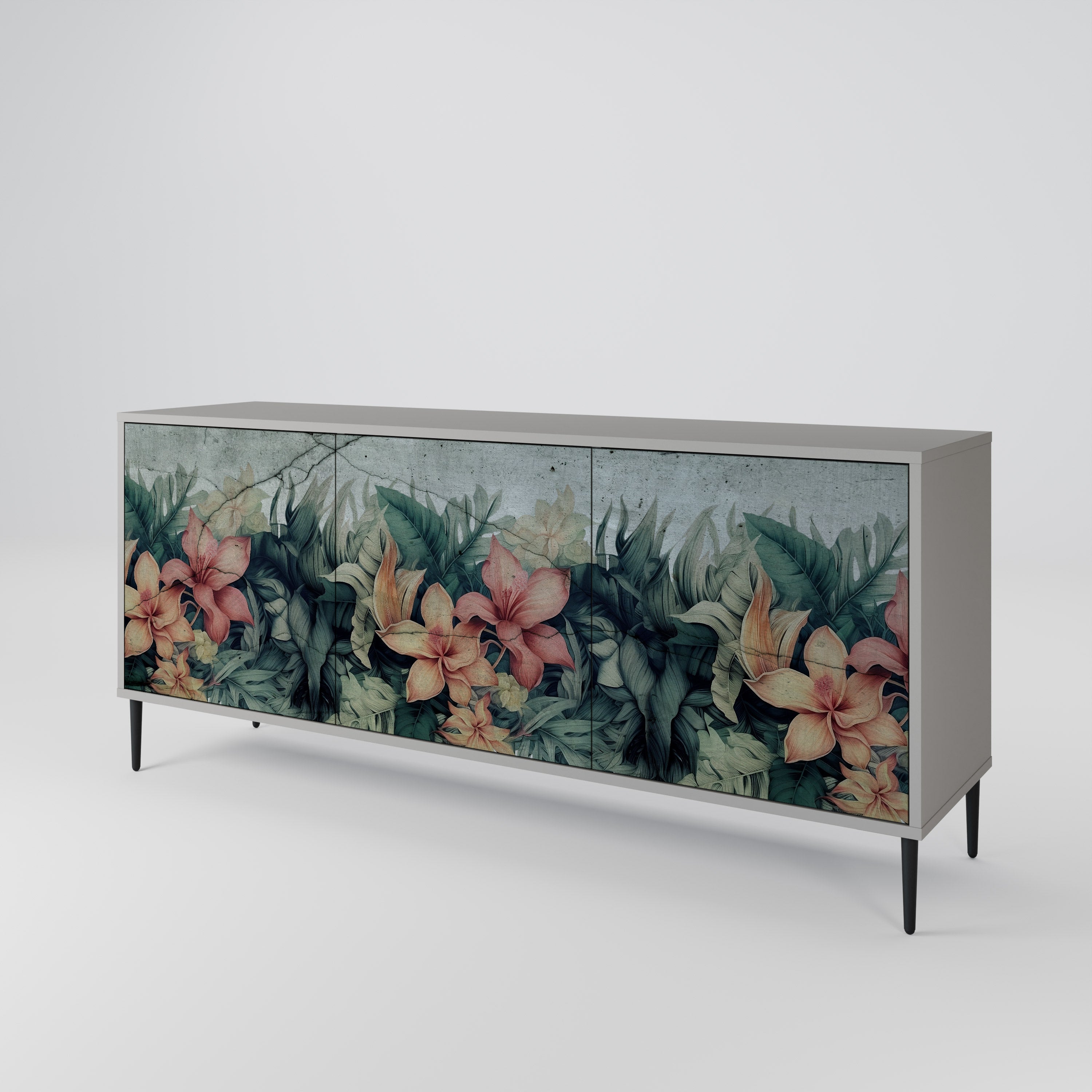 HEAVENLY BLOOM Komoda 3-drzwiowa korpus Szary
