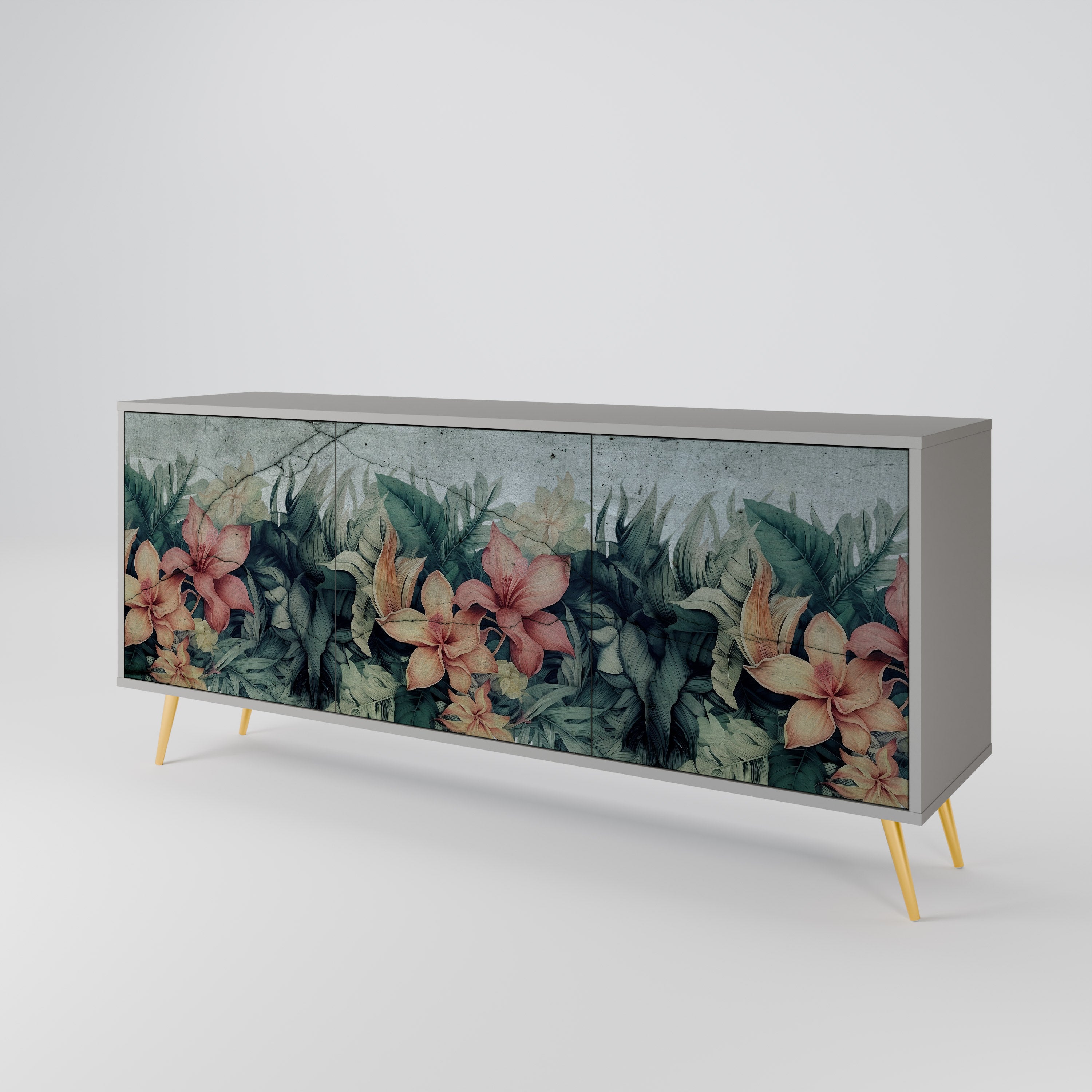 HEAVENLY BLOOM Komoda 3-drzwiowa korpus Szary