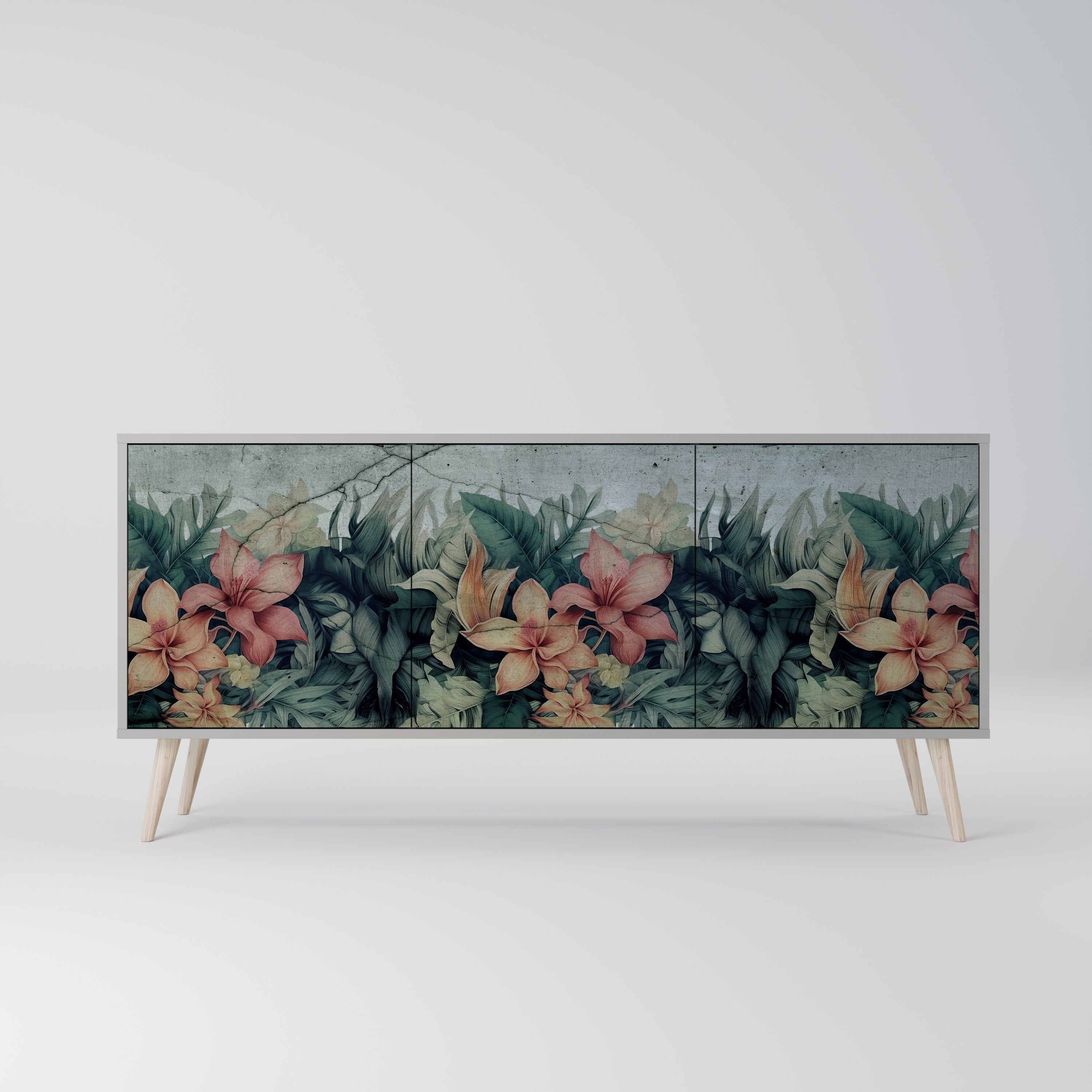 HEAVENLY BLOOM Komoda 3-drzwiowa korpus Szary