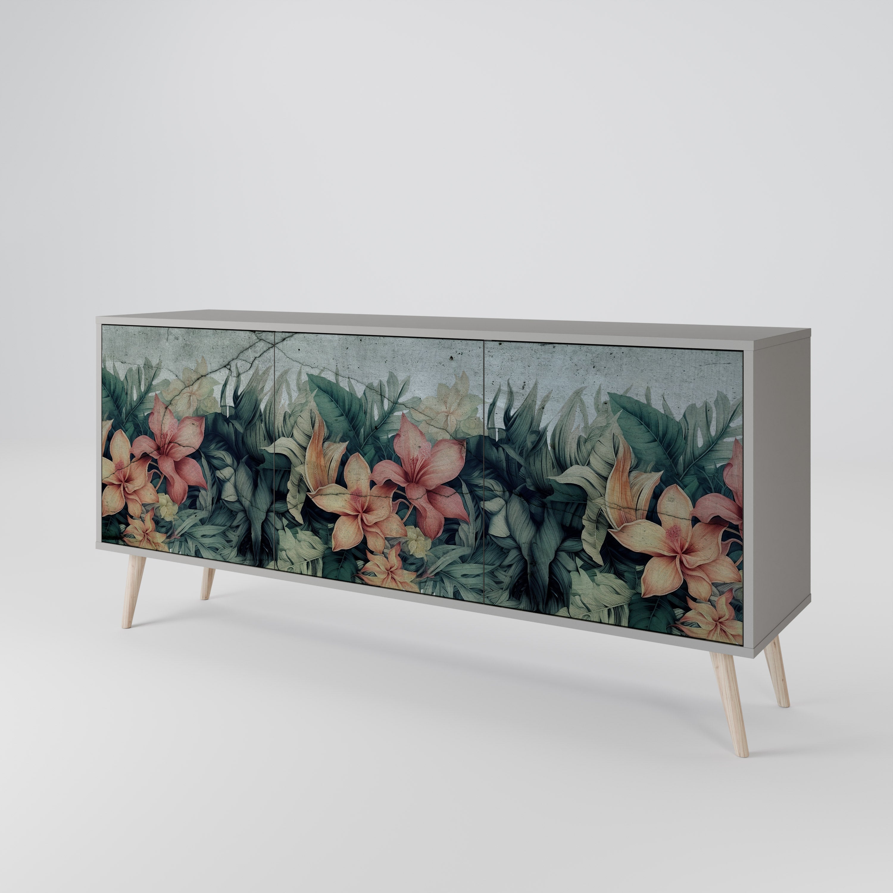 HEAVENLY BLOOM Komoda 3-drzwiowa korpus Szary