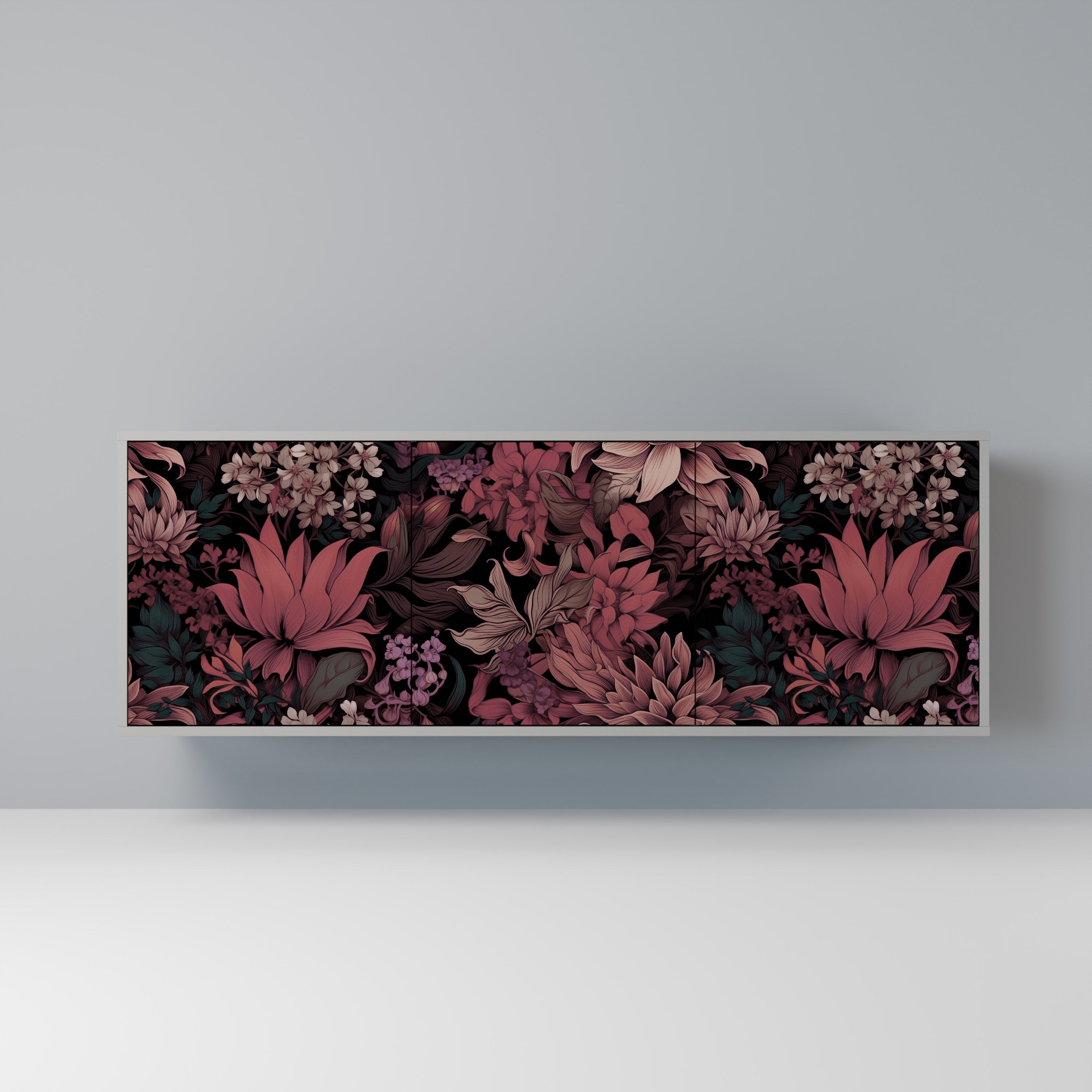FLORAL WHISPER Komoda 3-drzwiowa korpus Szary