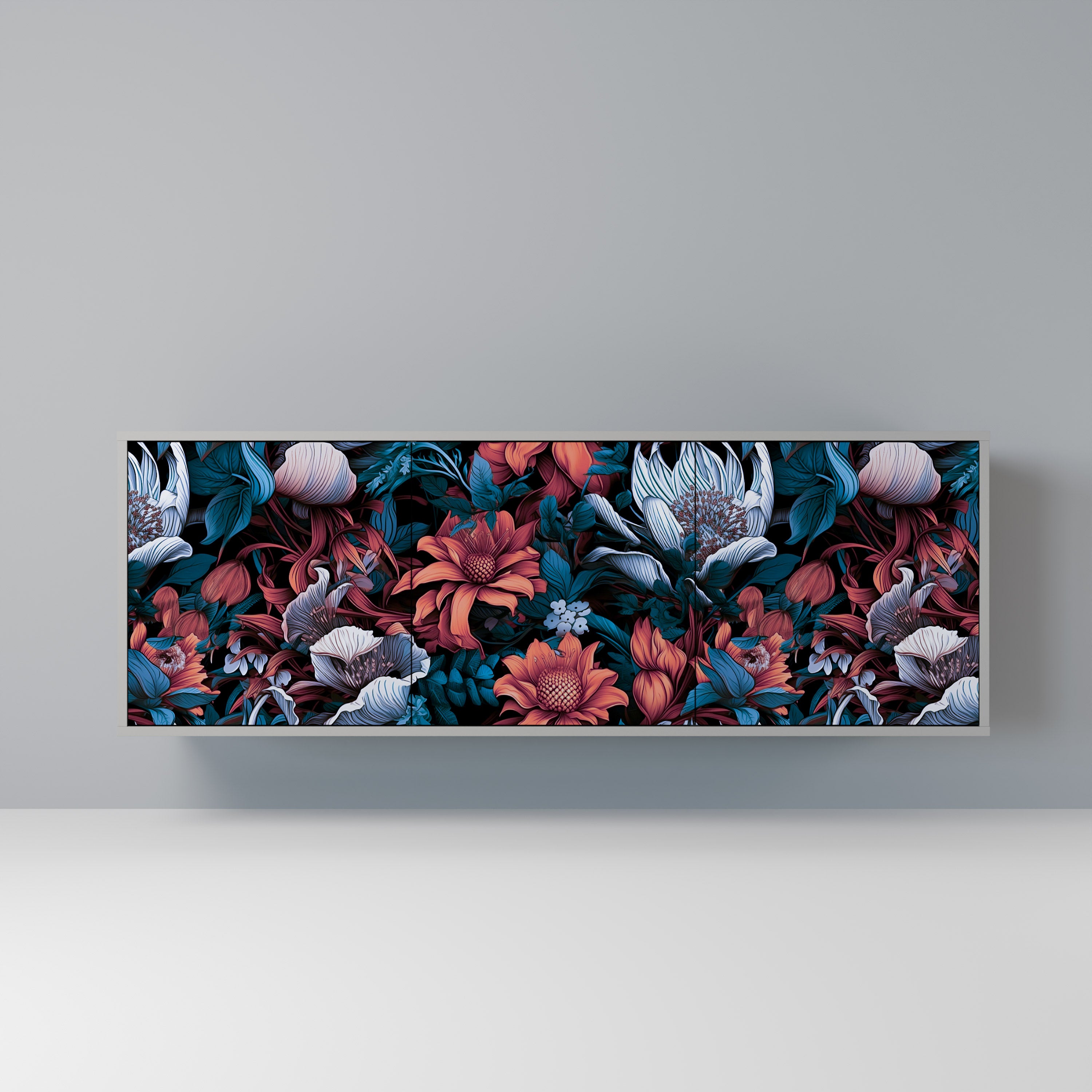 ETHEREAL BLOSSOMS Komoda 3-drzwiowa korpus Szary