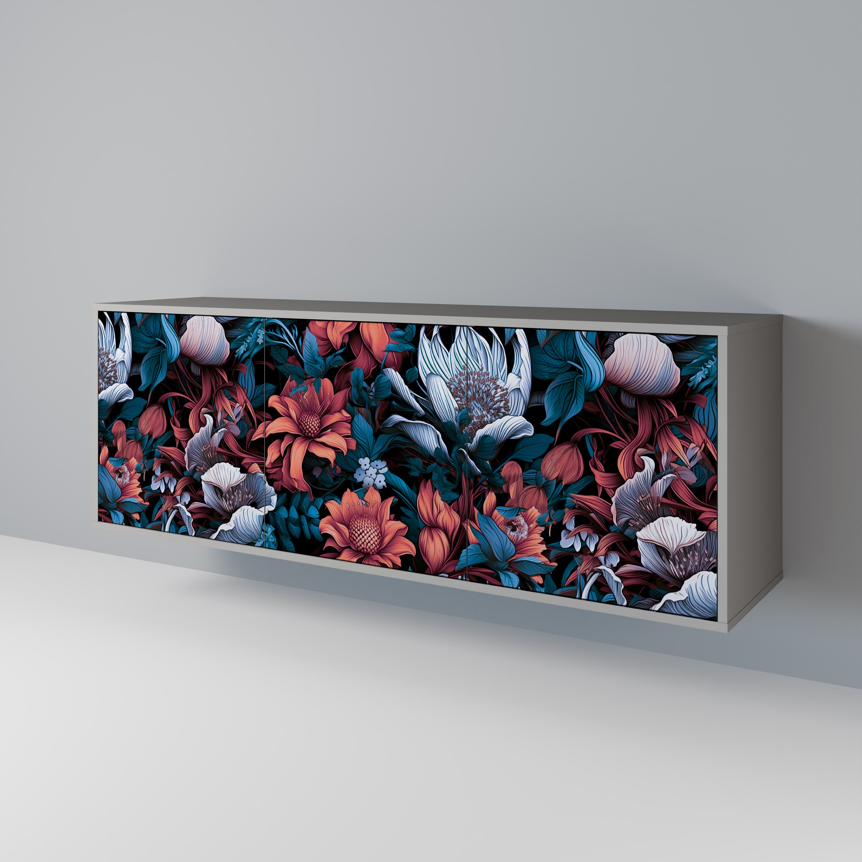 ETHEREAL BLOSSOMS Komoda 3-drzwiowa korpus Szary