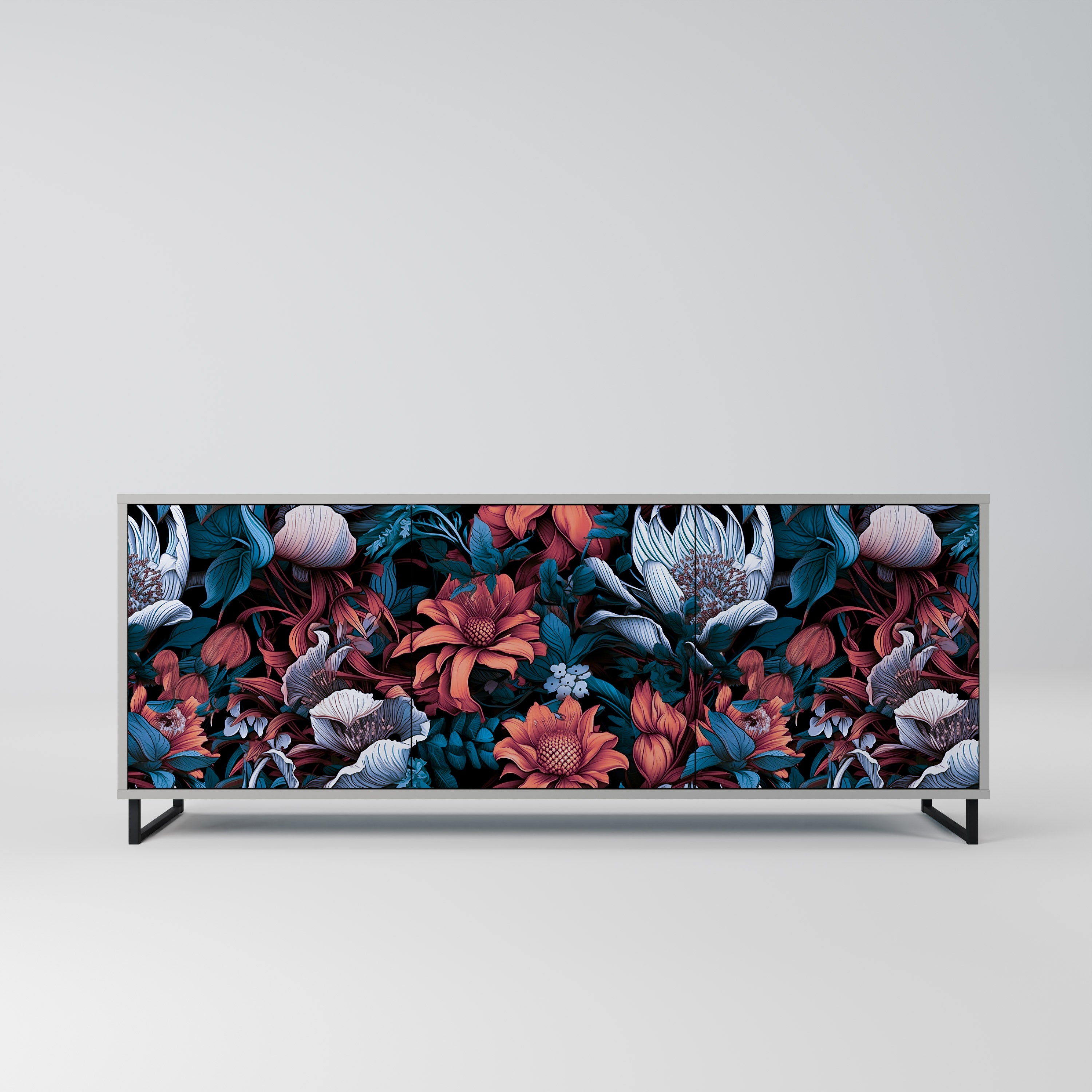 ETHEREAL BLOSSOMS Komoda 3-drzwiowa korpus Szary