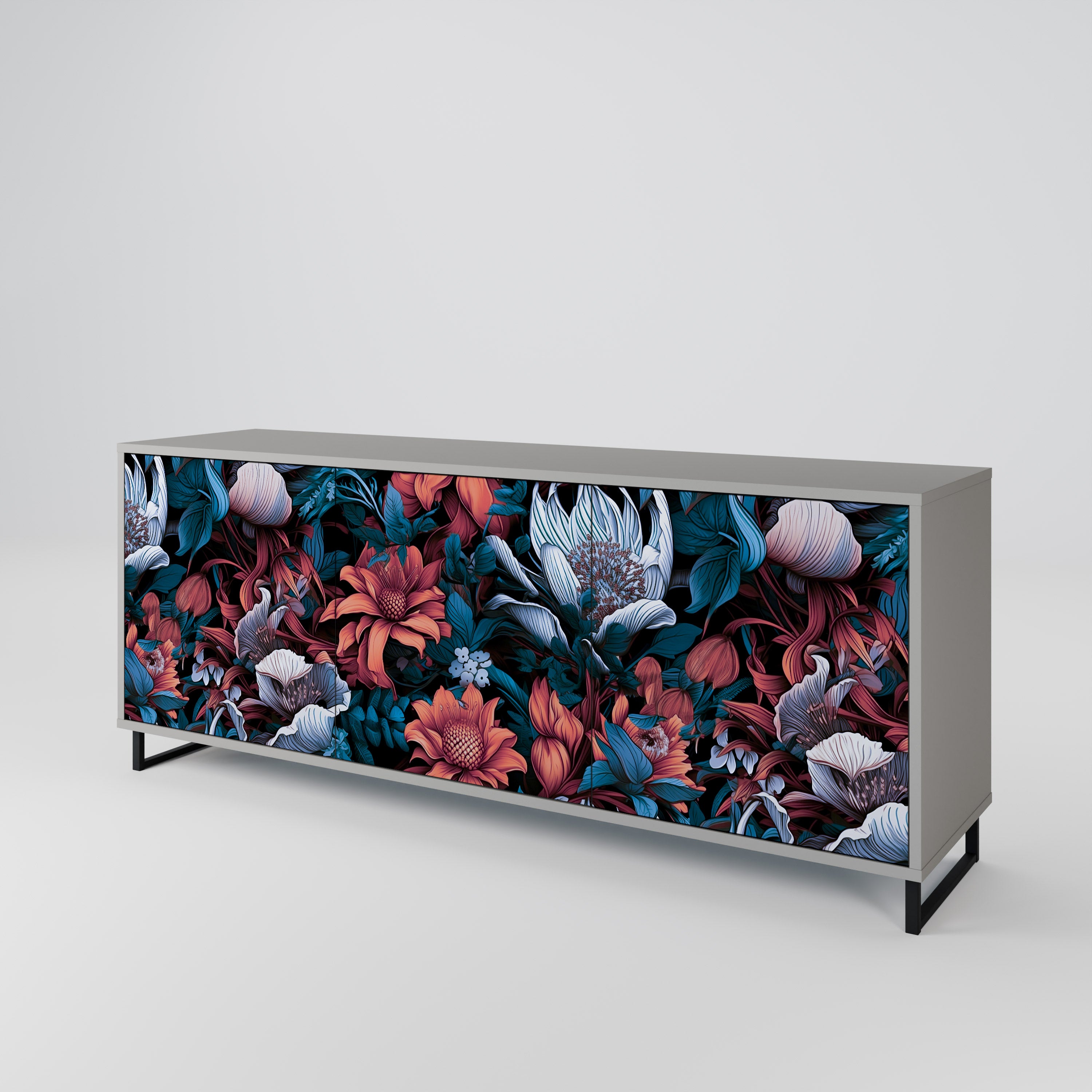 ETHEREAL BLOSSOMS Komoda 3-drzwiowa korpus Szary