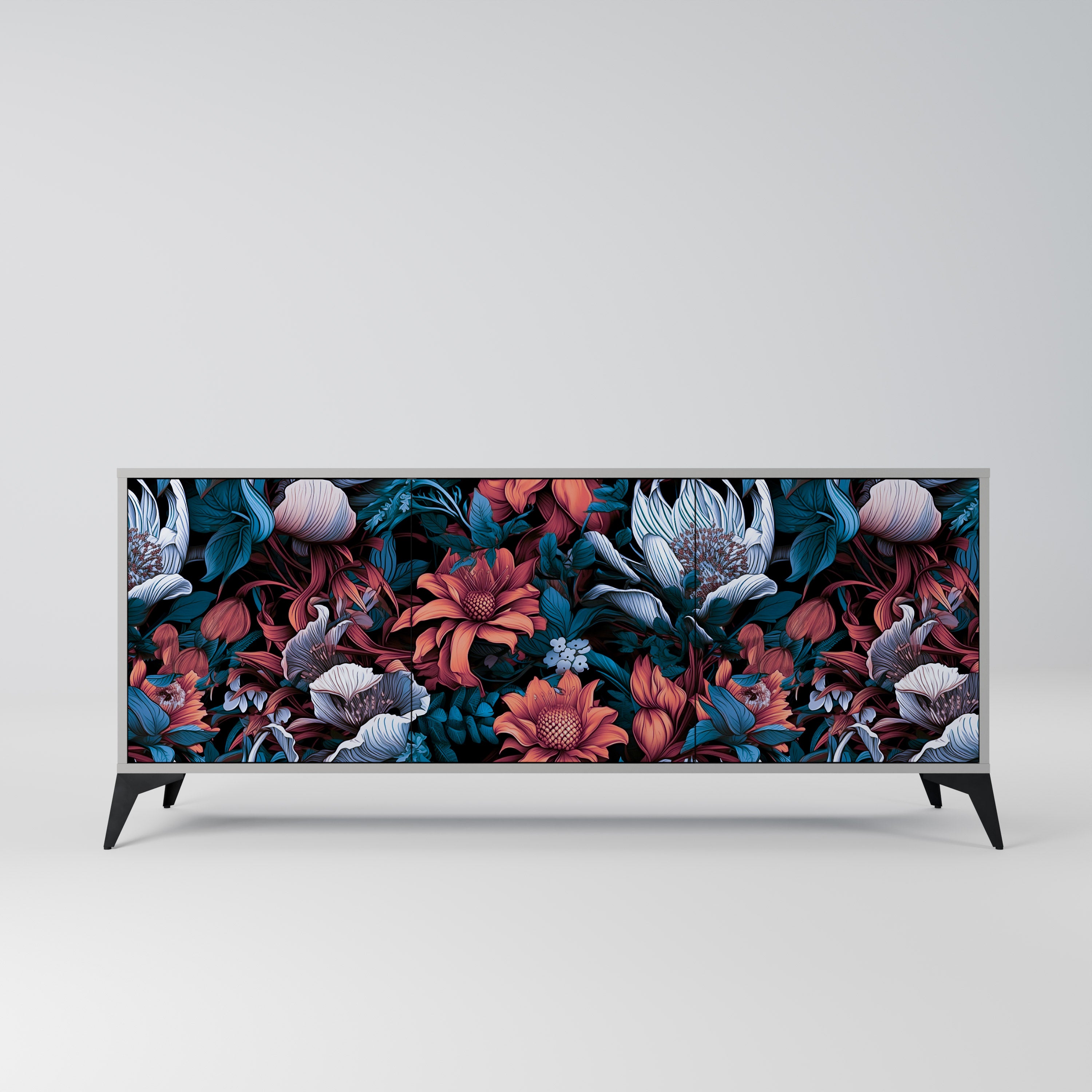 ETHEREAL BLOSSOMS Komoda 3-drzwiowa korpus Szary