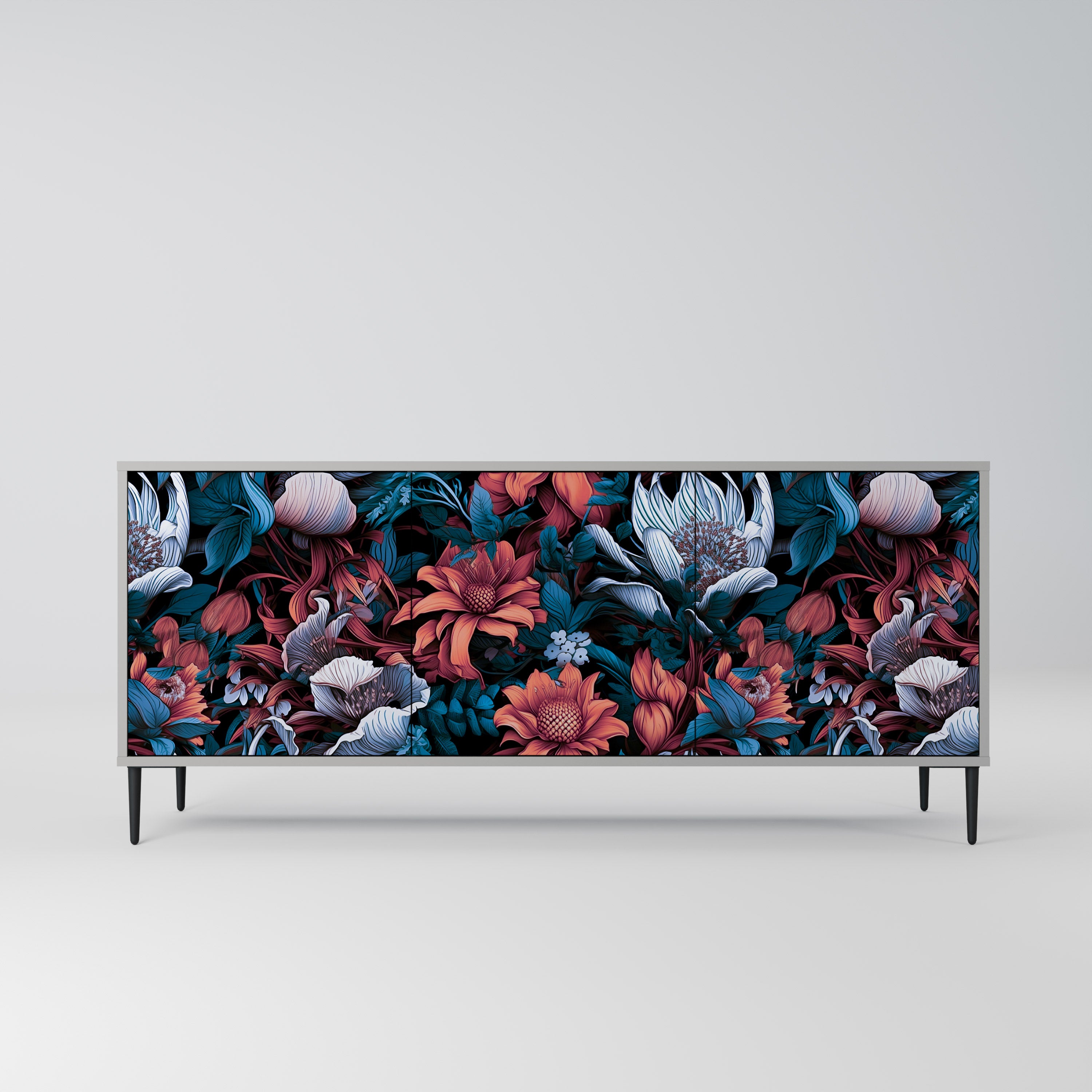ETHEREAL BLOSSOMS Komoda 3-drzwiowa korpus Szary