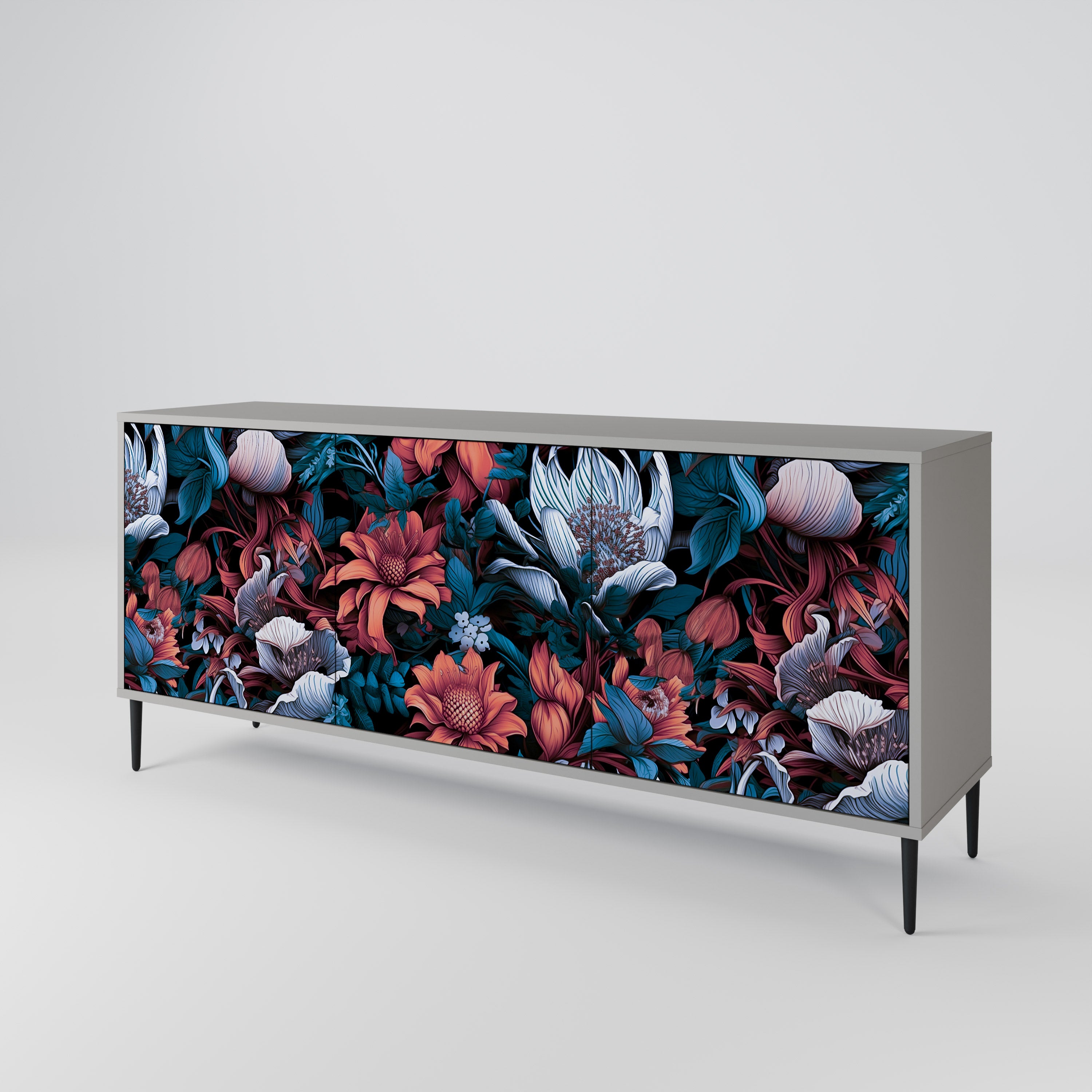 ETHEREAL BLOSSOMS Komoda 3-drzwiowa korpus Szary