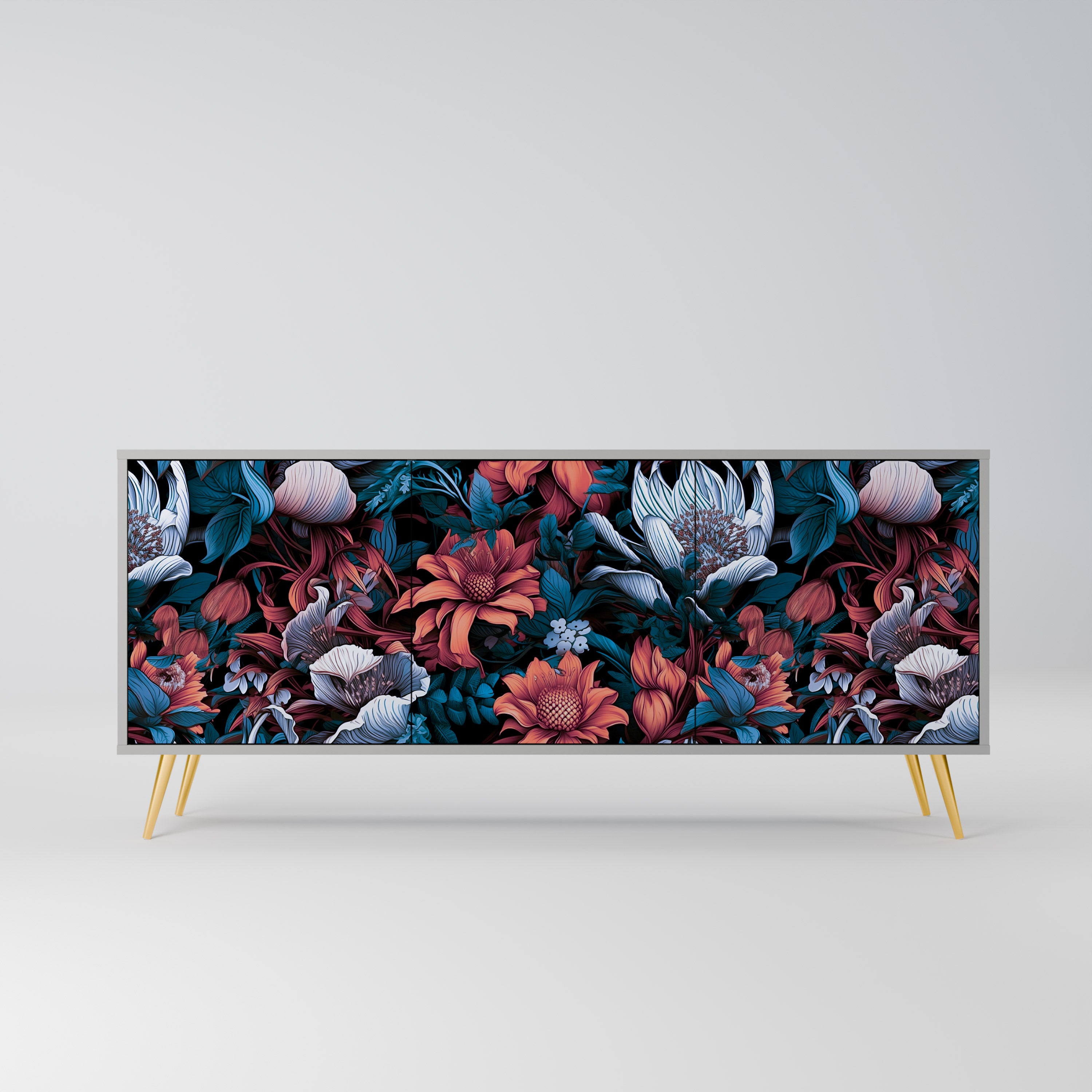 ETHEREAL BLOSSOMS Komoda 3-drzwiowa korpus Szary