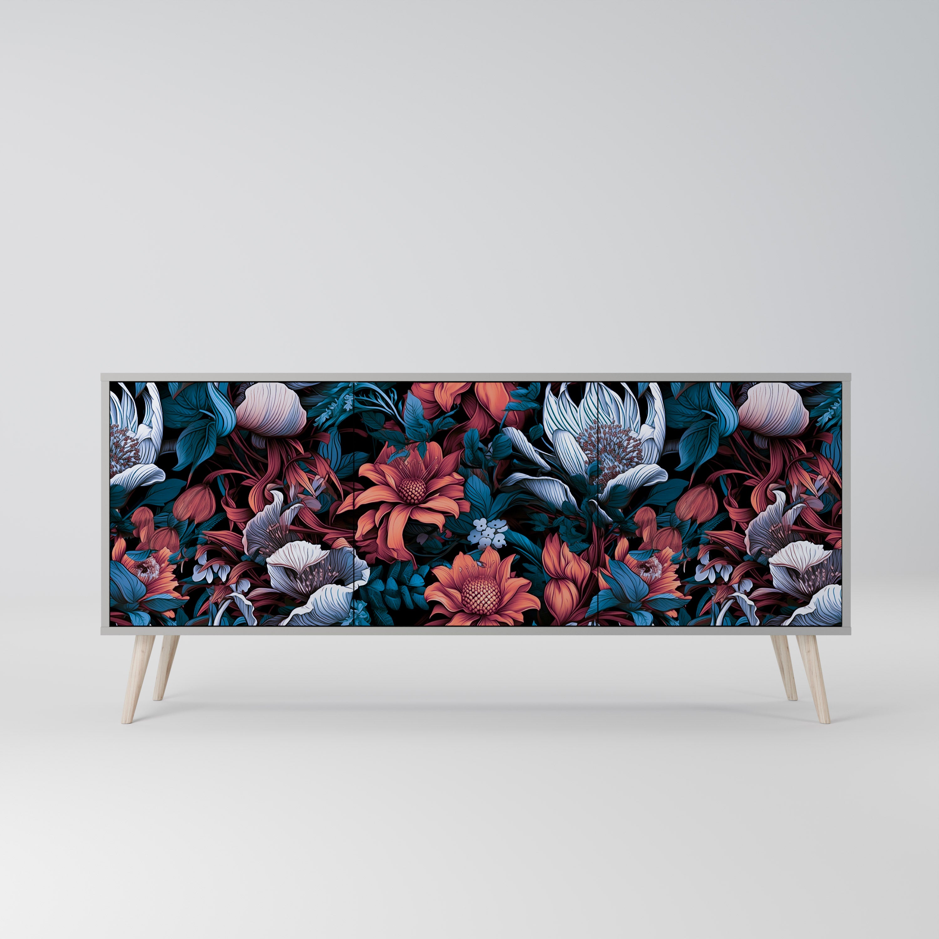 ETHEREAL BLOSSOMS Komoda 3-drzwiowa korpus Szary