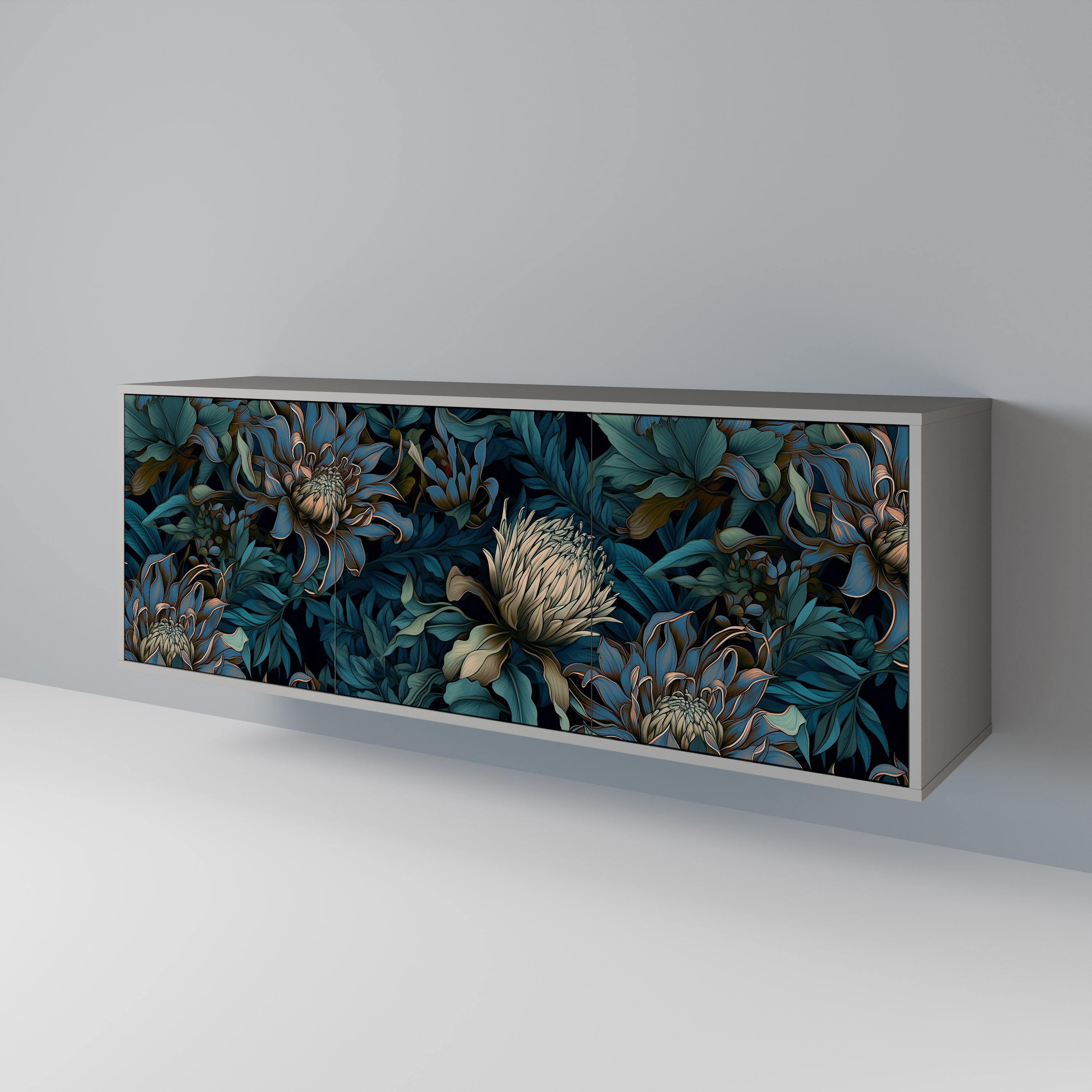 TWILIGHT BLOOM Komoda 3-drzwiowa korpus Szary