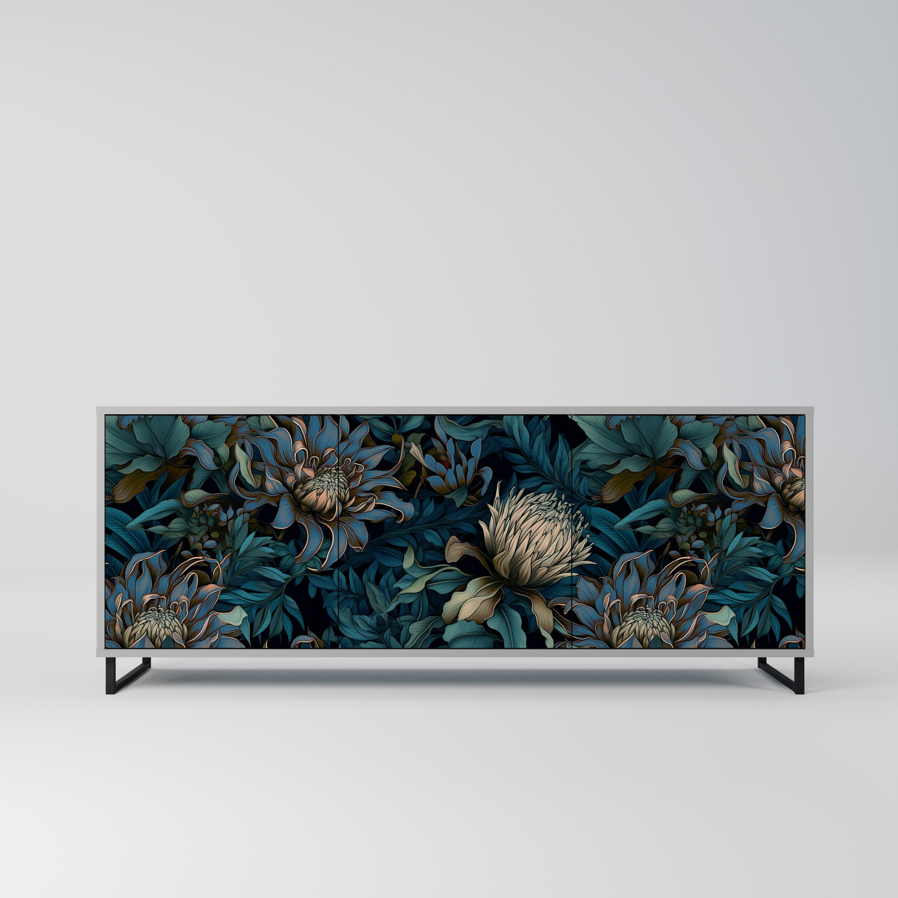 TWILIGHT BLOOM Komoda 3-drzwiowa korpus Szary