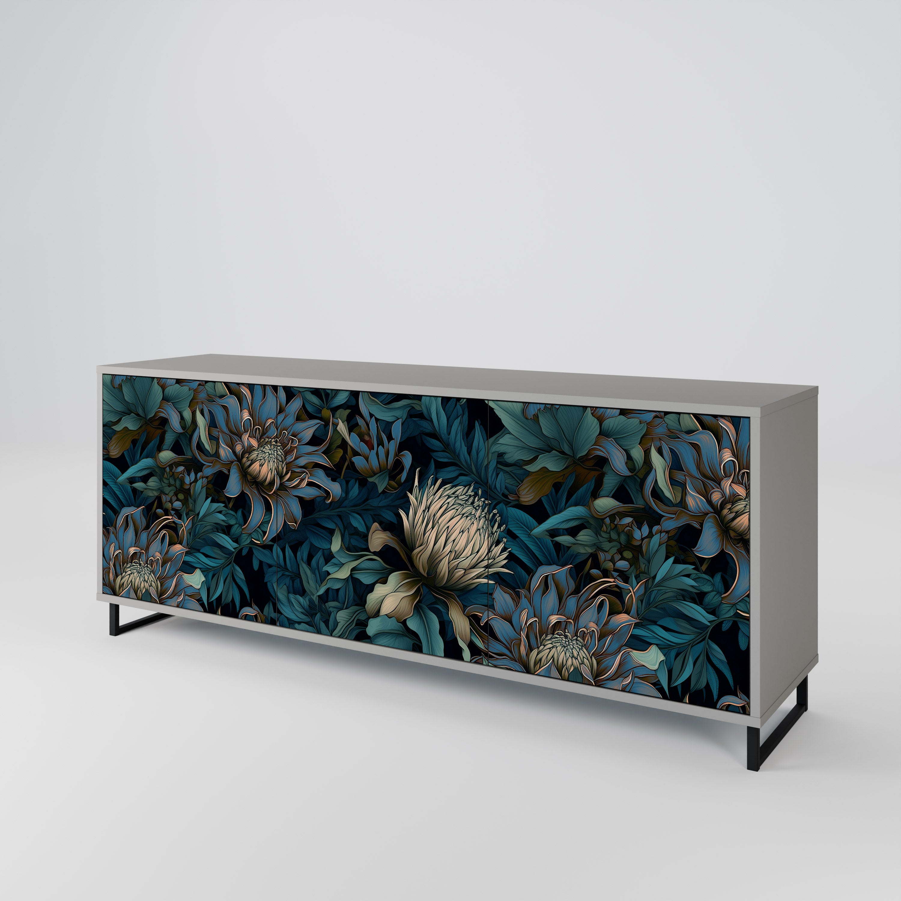 TWILIGHT BLOOM Komoda 3-drzwiowa korpus Szary