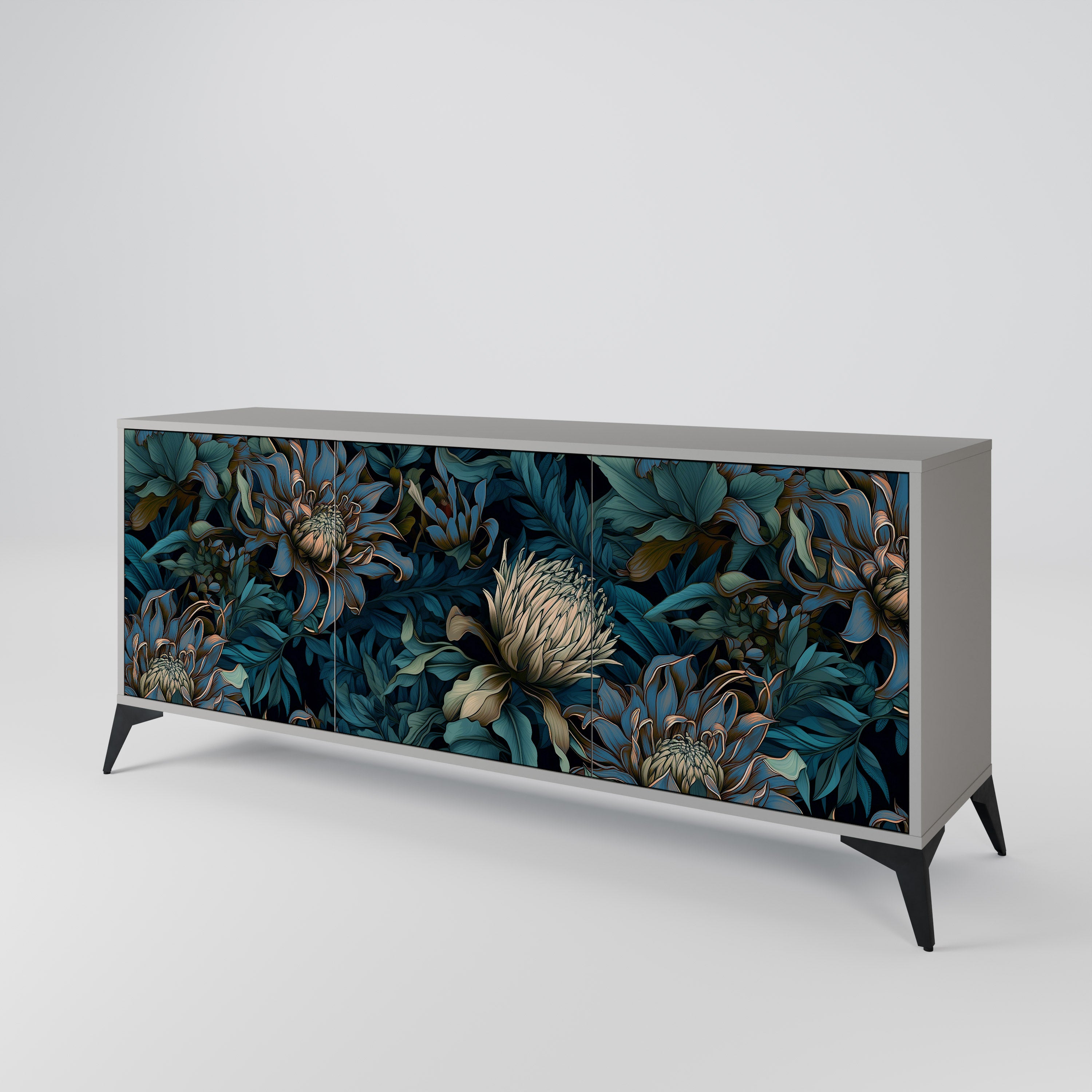 TWILIGHT BLOOM Komoda 3-drzwiowa korpus Szary