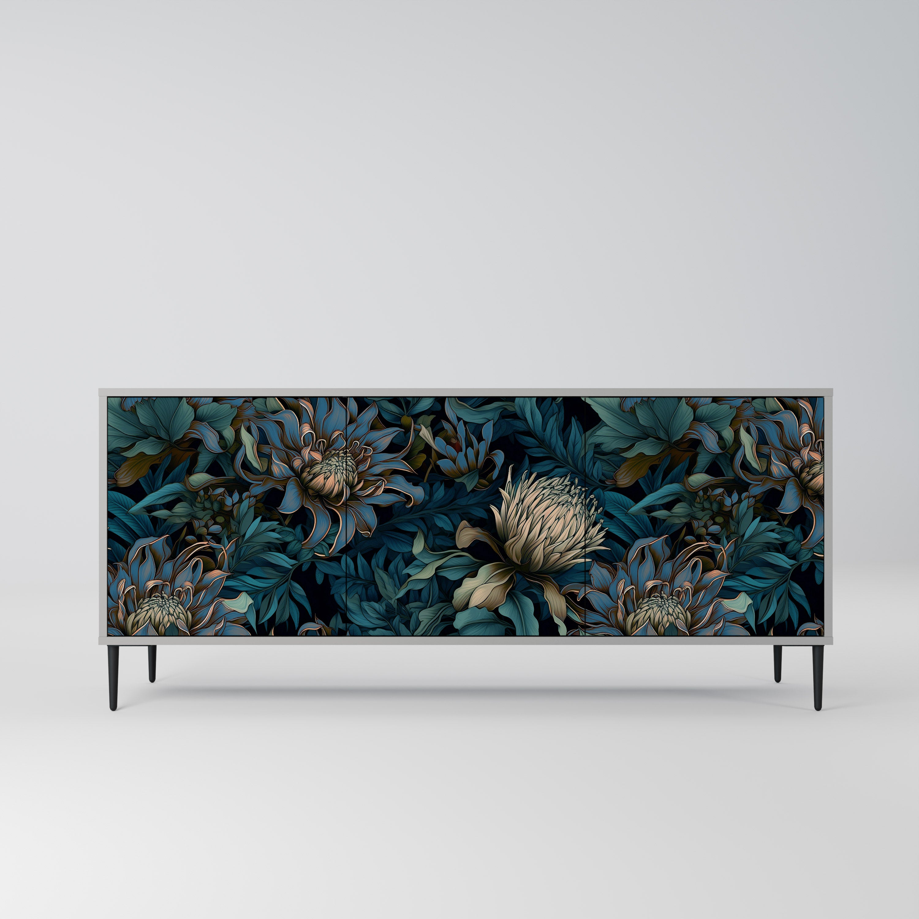 TWILIGHT BLOOM Komoda 3-drzwiowa korpus Szary