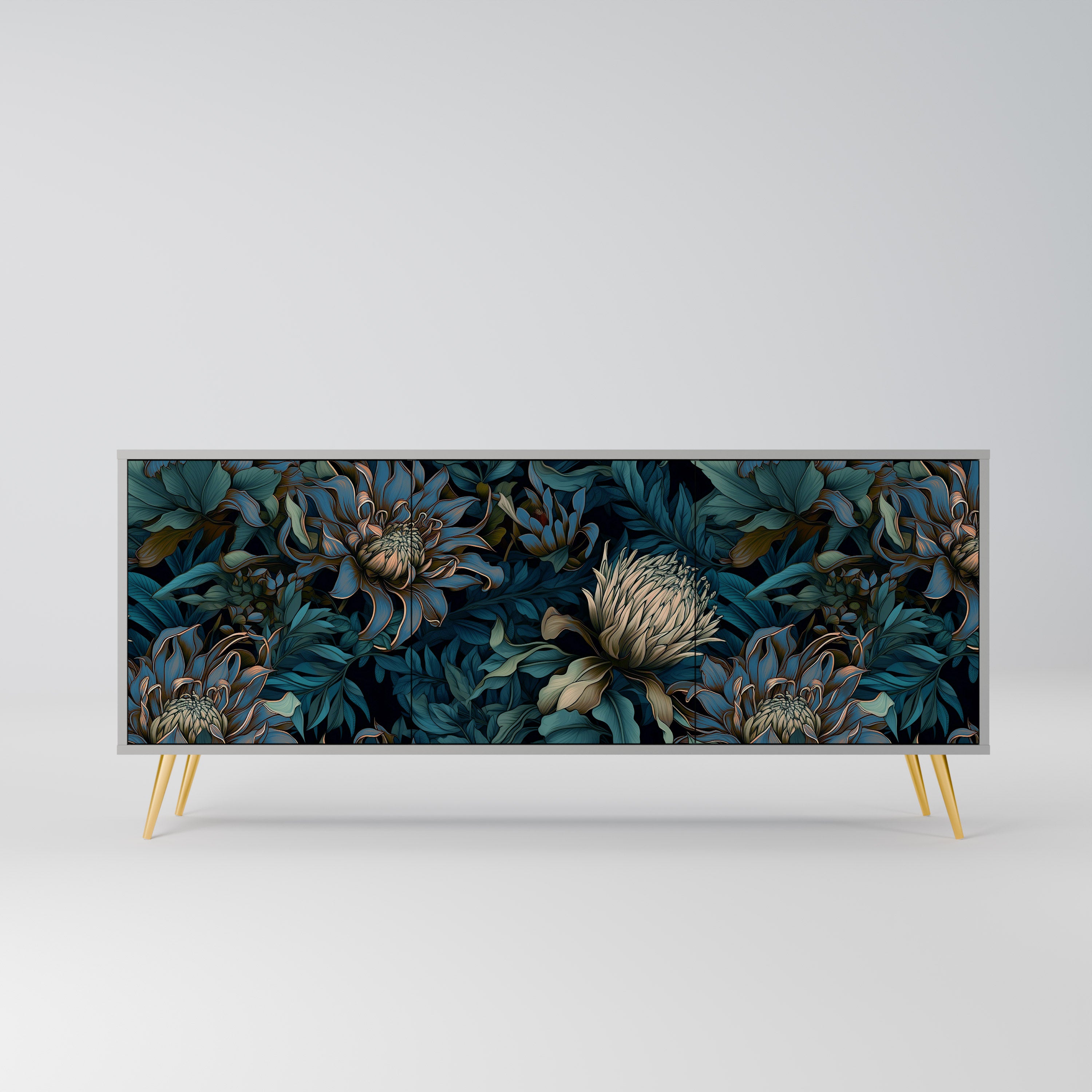 TWILIGHT BLOOM Komoda 3-drzwiowa korpus Szary
